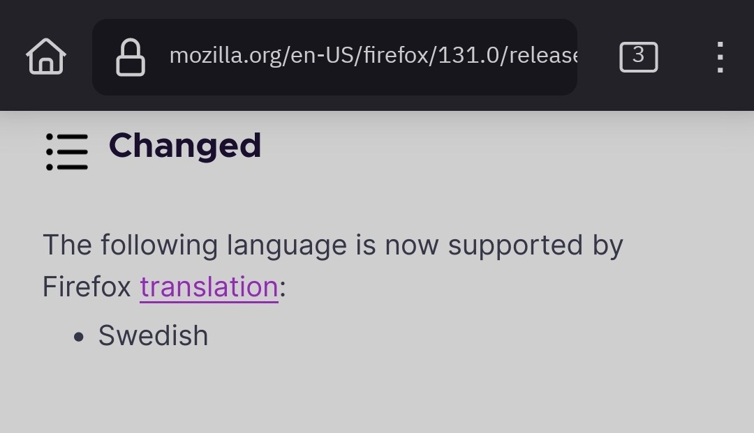 Firefox Translation supports swedish language.