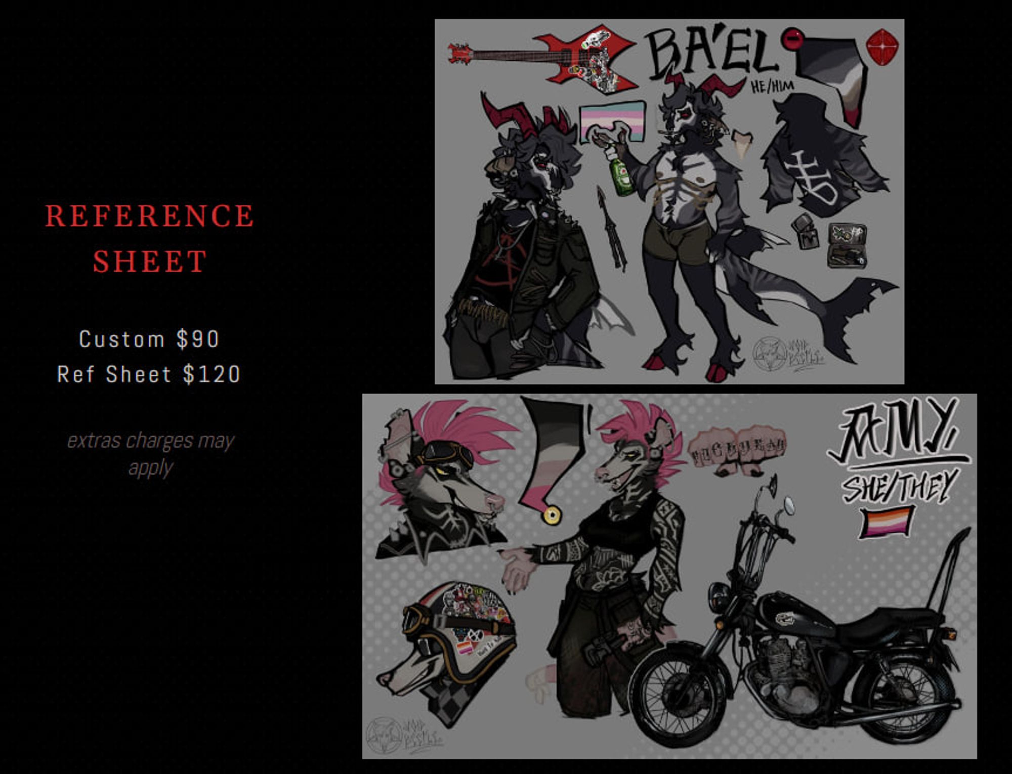 Reference Sheet price. Custom $90 Ref Sheet $120