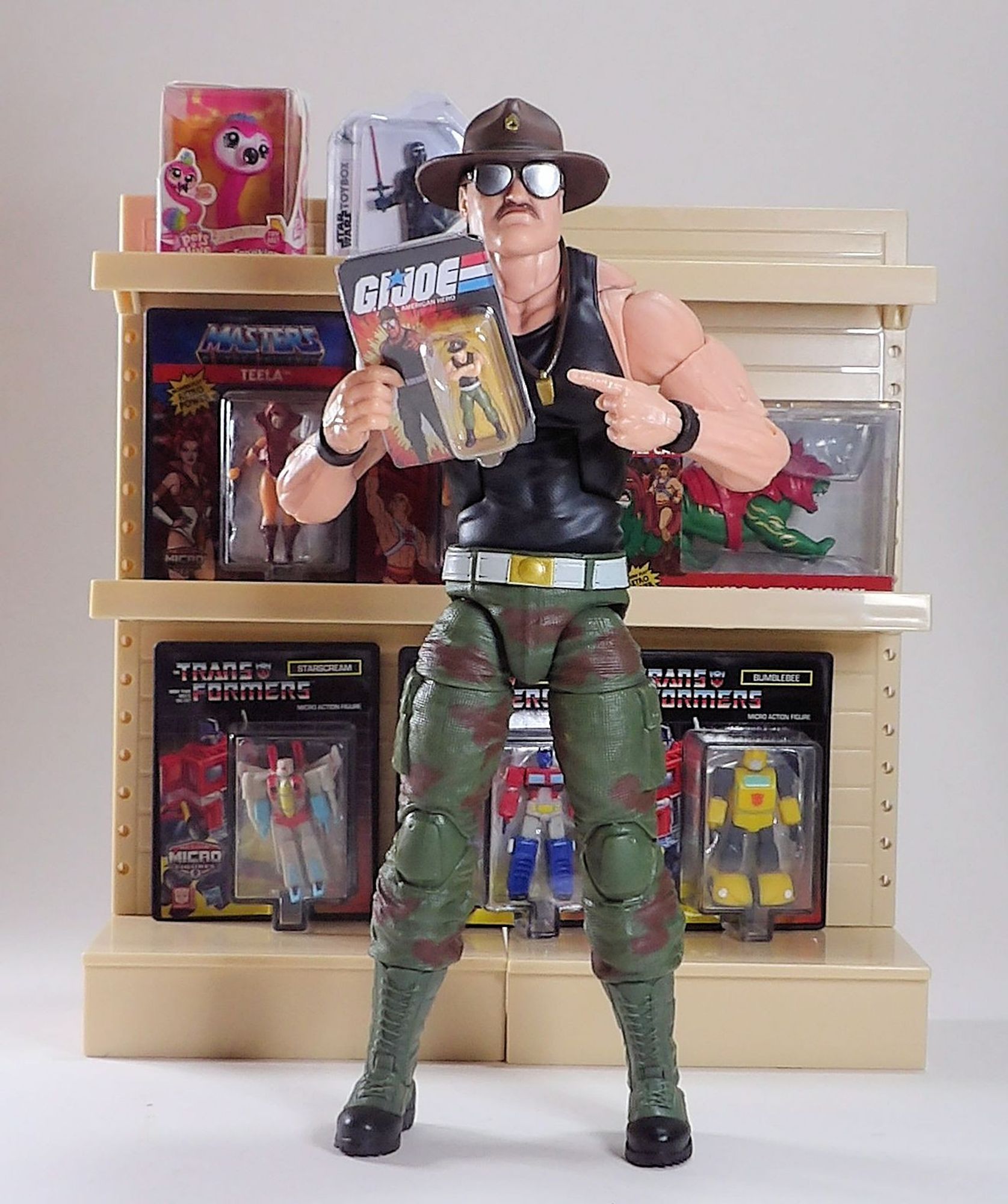 1:12 scale toy aisle. Sgt. Slaughter makes a recommendation.