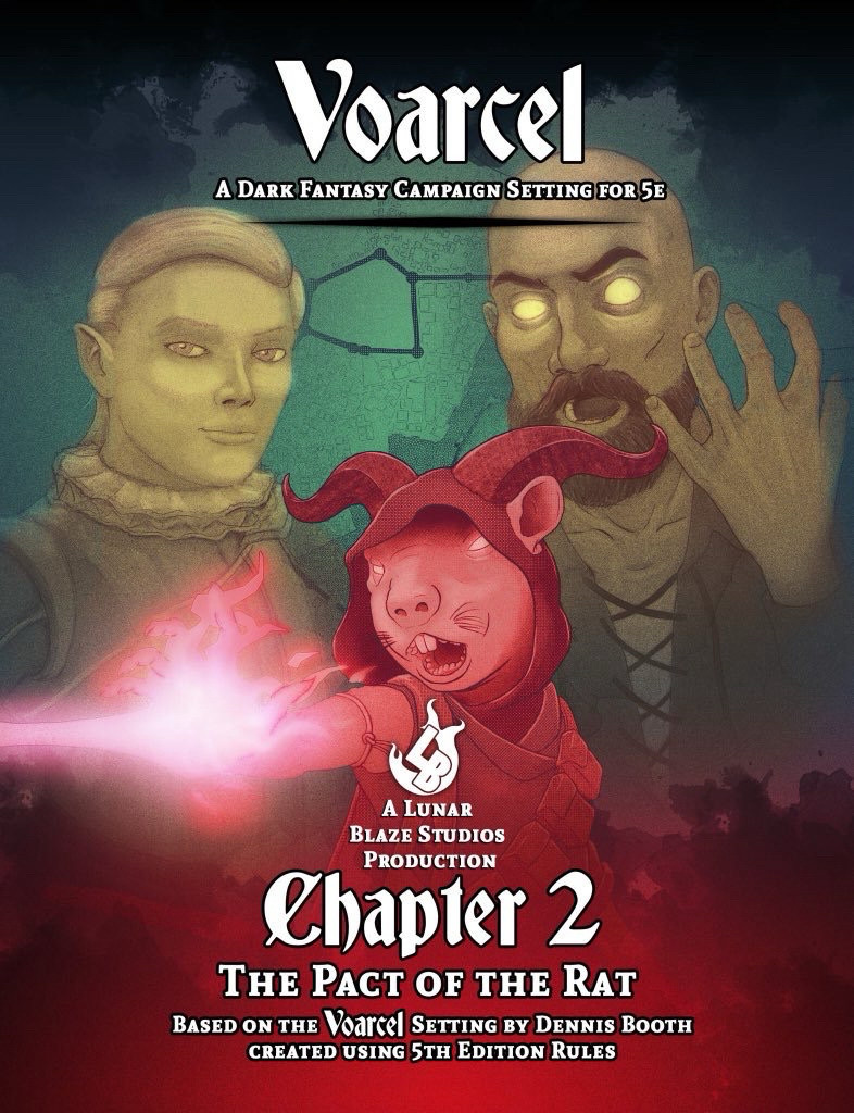 Front cover for the second release for the Voarcel setting, a 3-way battle between the Dwarves, the Free Undead & the Veril Ratfolk.