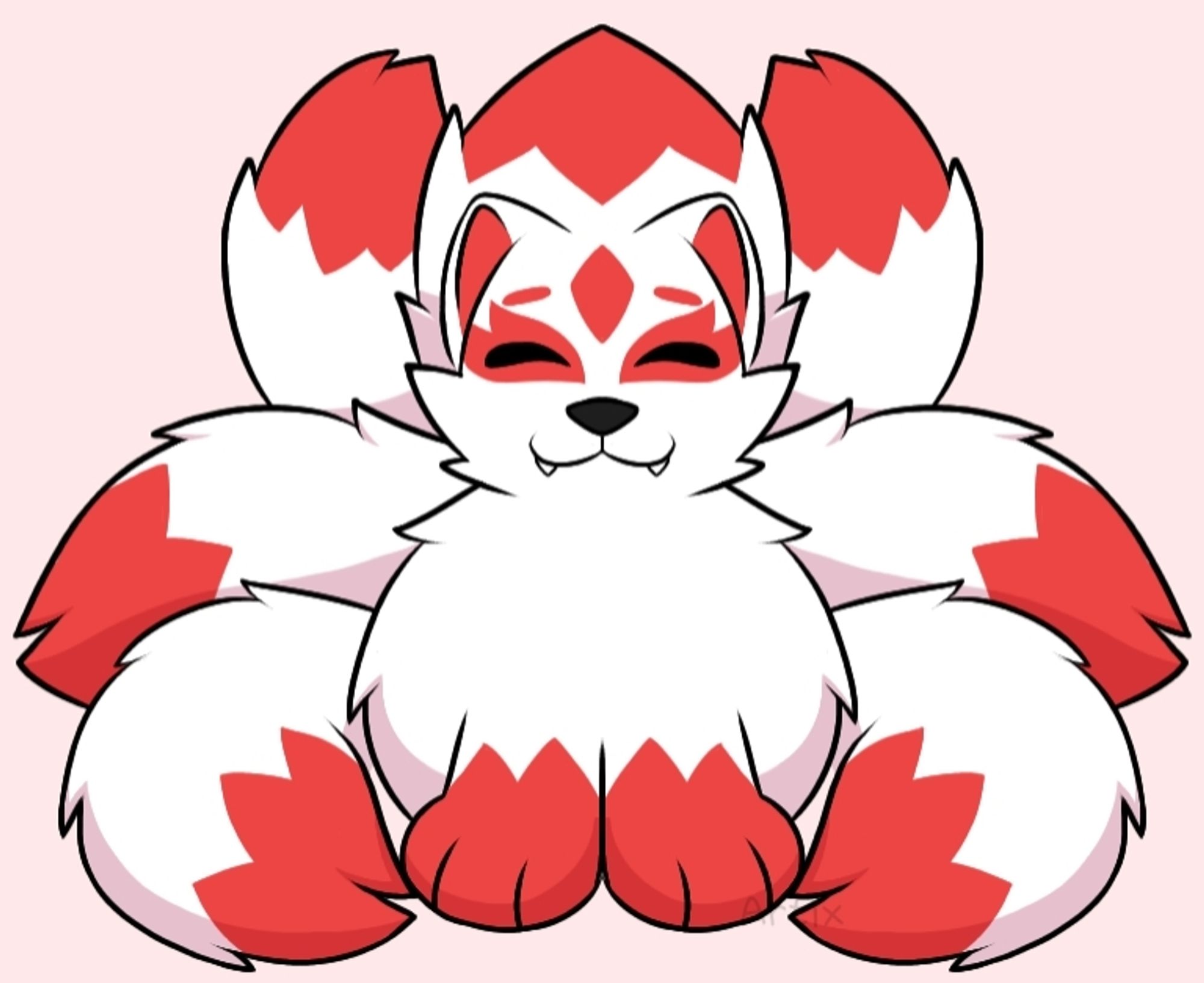 red-white kitsune fox