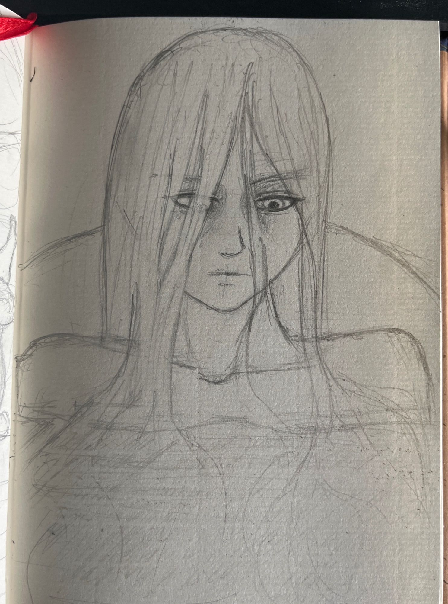 Drawing sketch of Lady Maria’s portrait in the bathtub