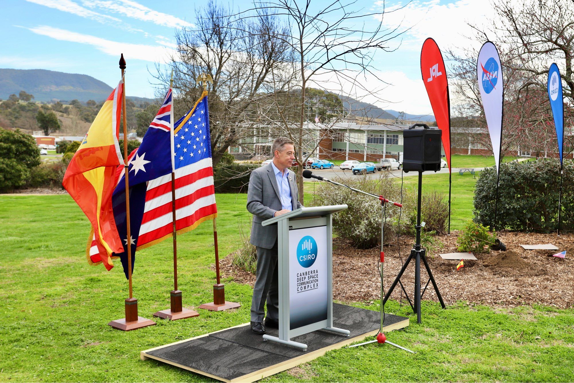 NASA SCaN’s Kevin Coggins speaking at the event marking the 60th anniversary of the Deep Space Network.