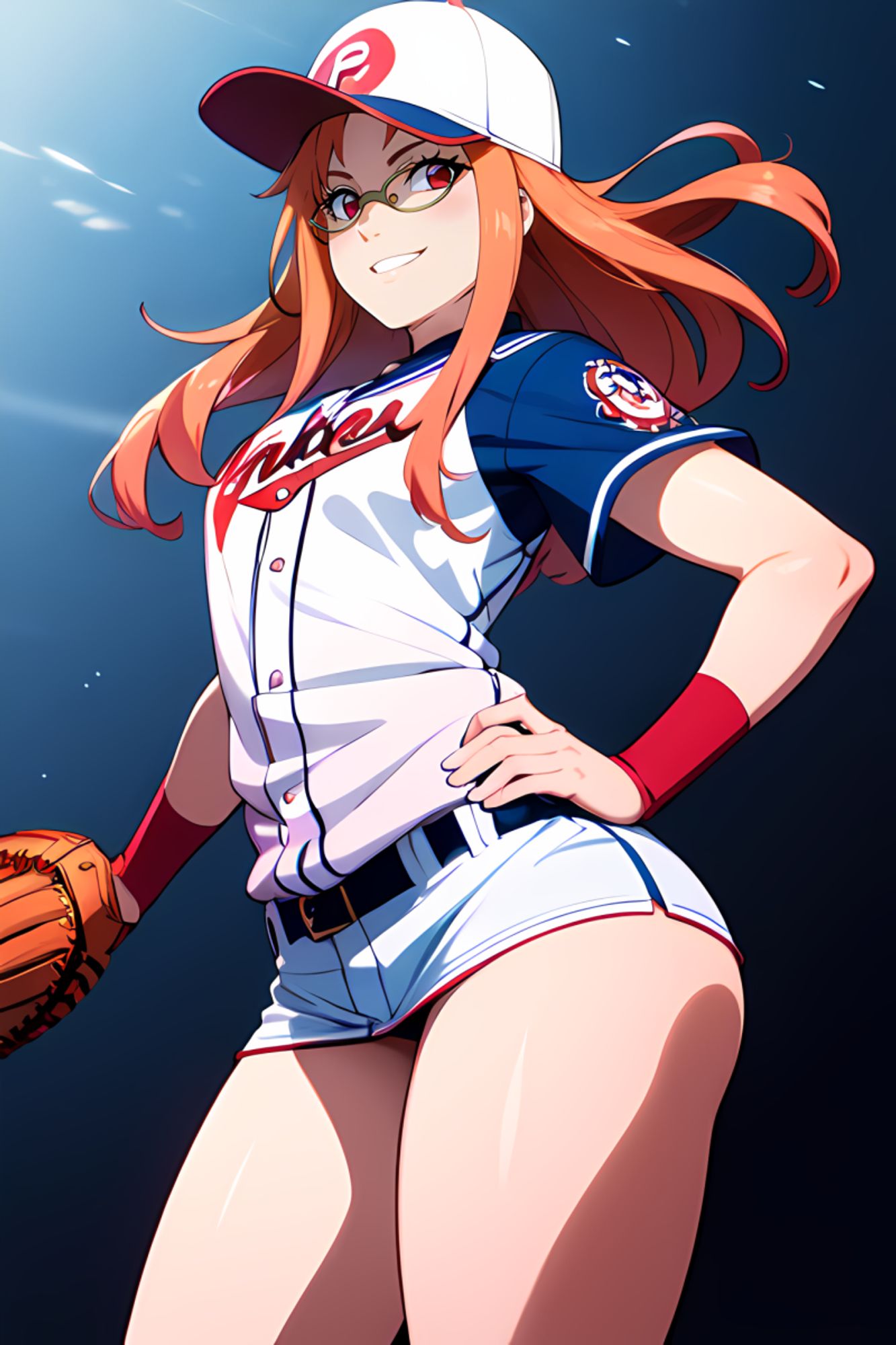 Karin Uzumaki in a baseball uniform