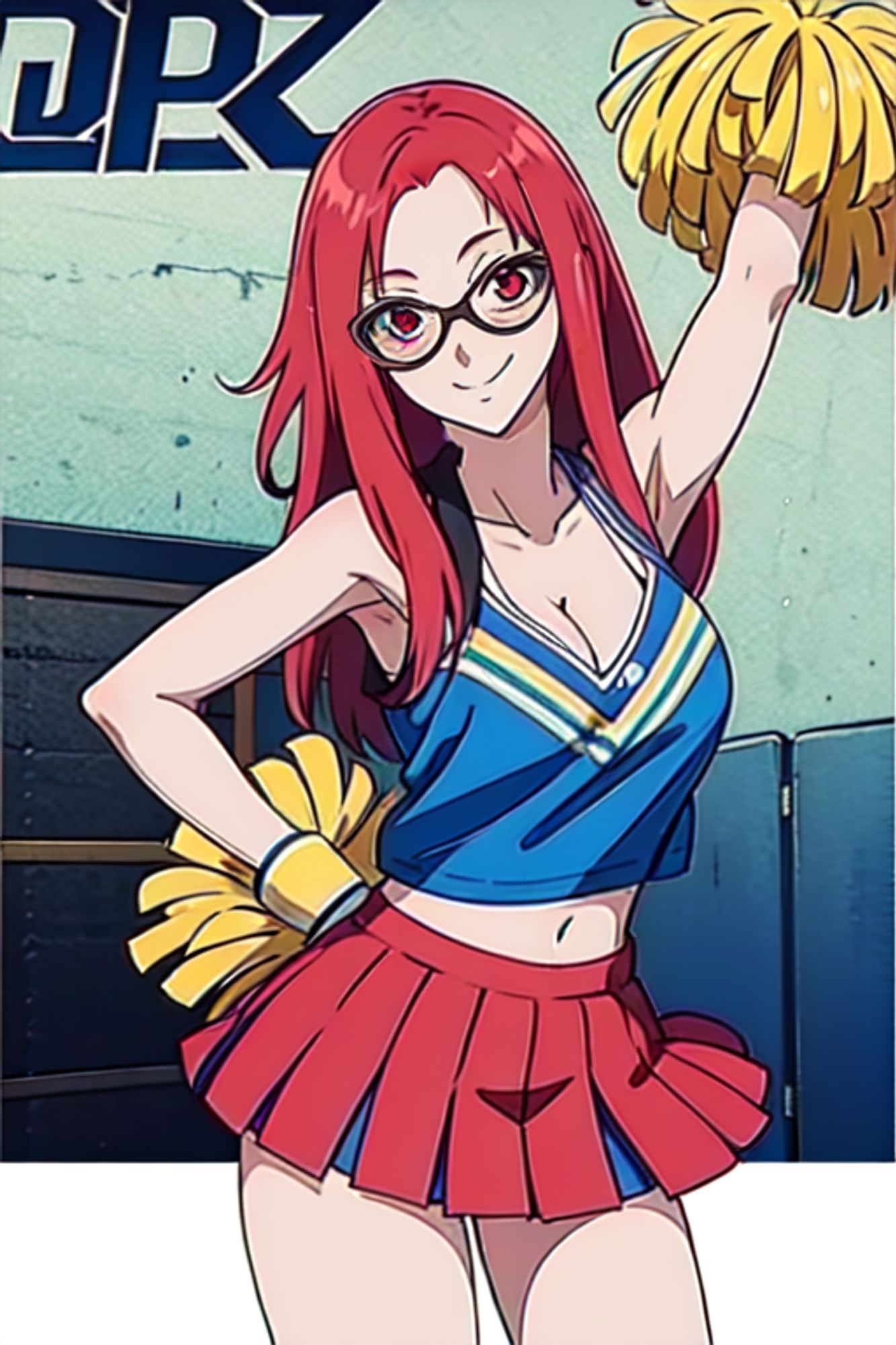 Karin Uzumaki in a cheerleader outfit