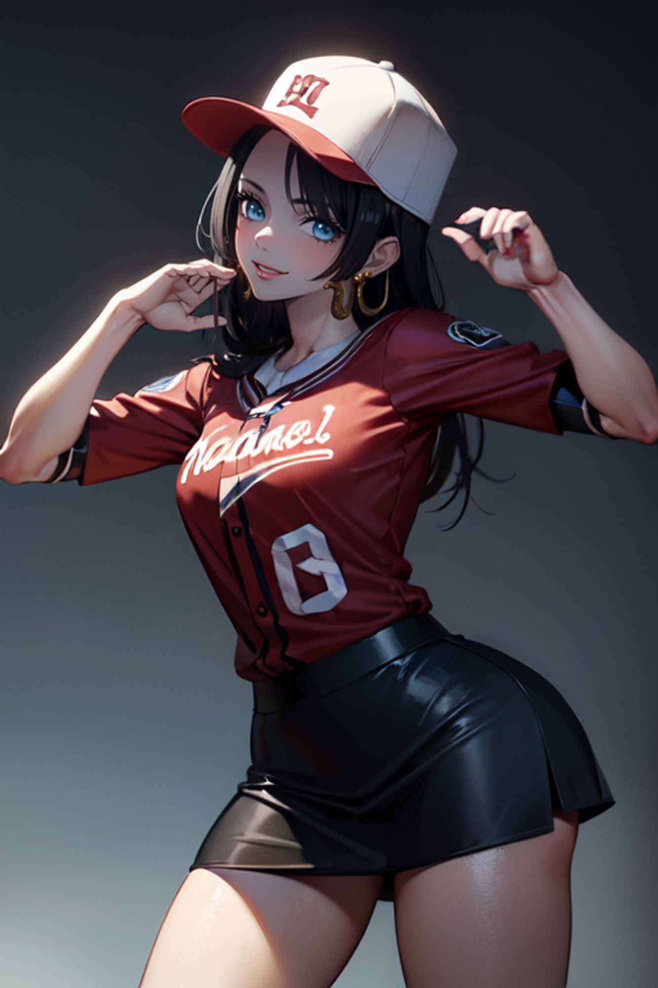 Cheerleader Boa Hancock revealing skirt