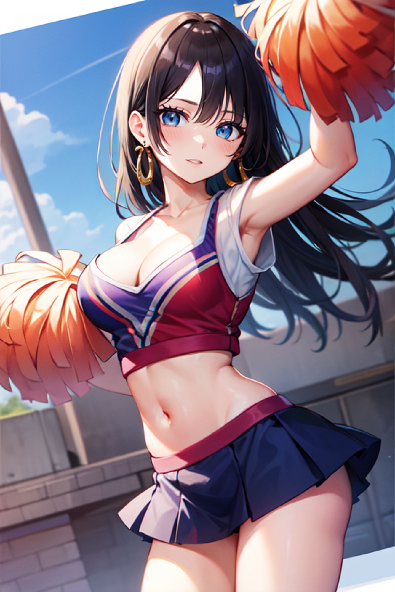 Cheerleader Boa Hancock revealing skirt