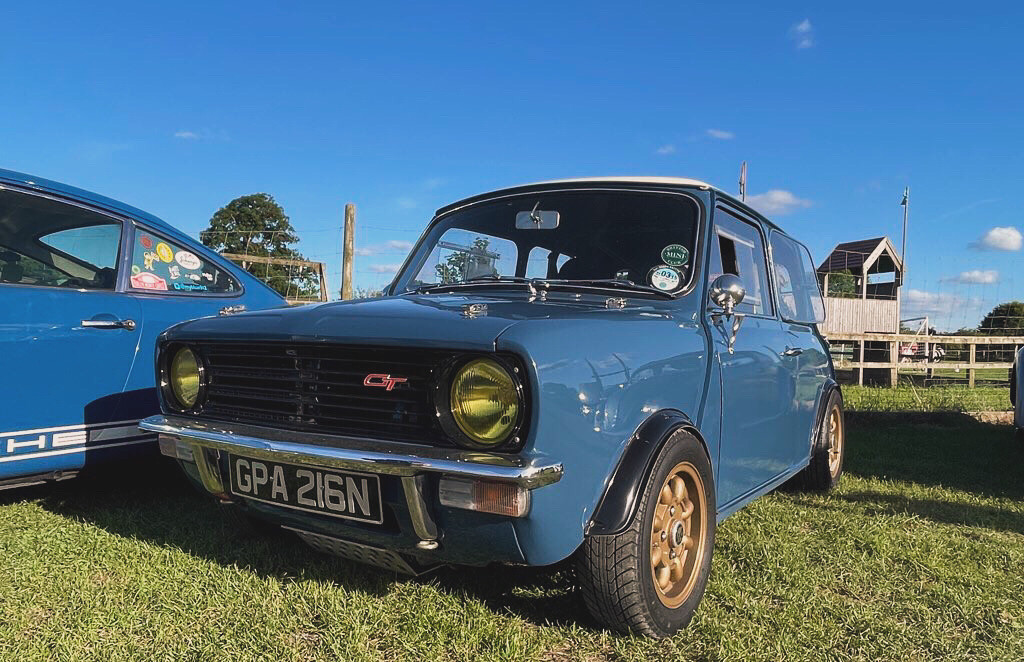 Stunning #Mini1275GT seen last week. Glorious blue with white roof. We would, wood yew? - miniphernalia.co.uk