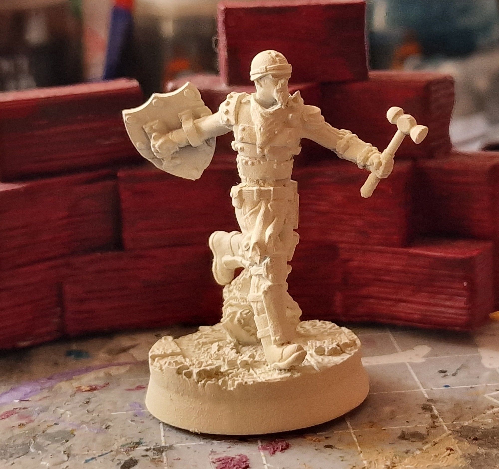 Miniatura del Capitán Hammerica del juego de miniaturas de Punkapocalyptic