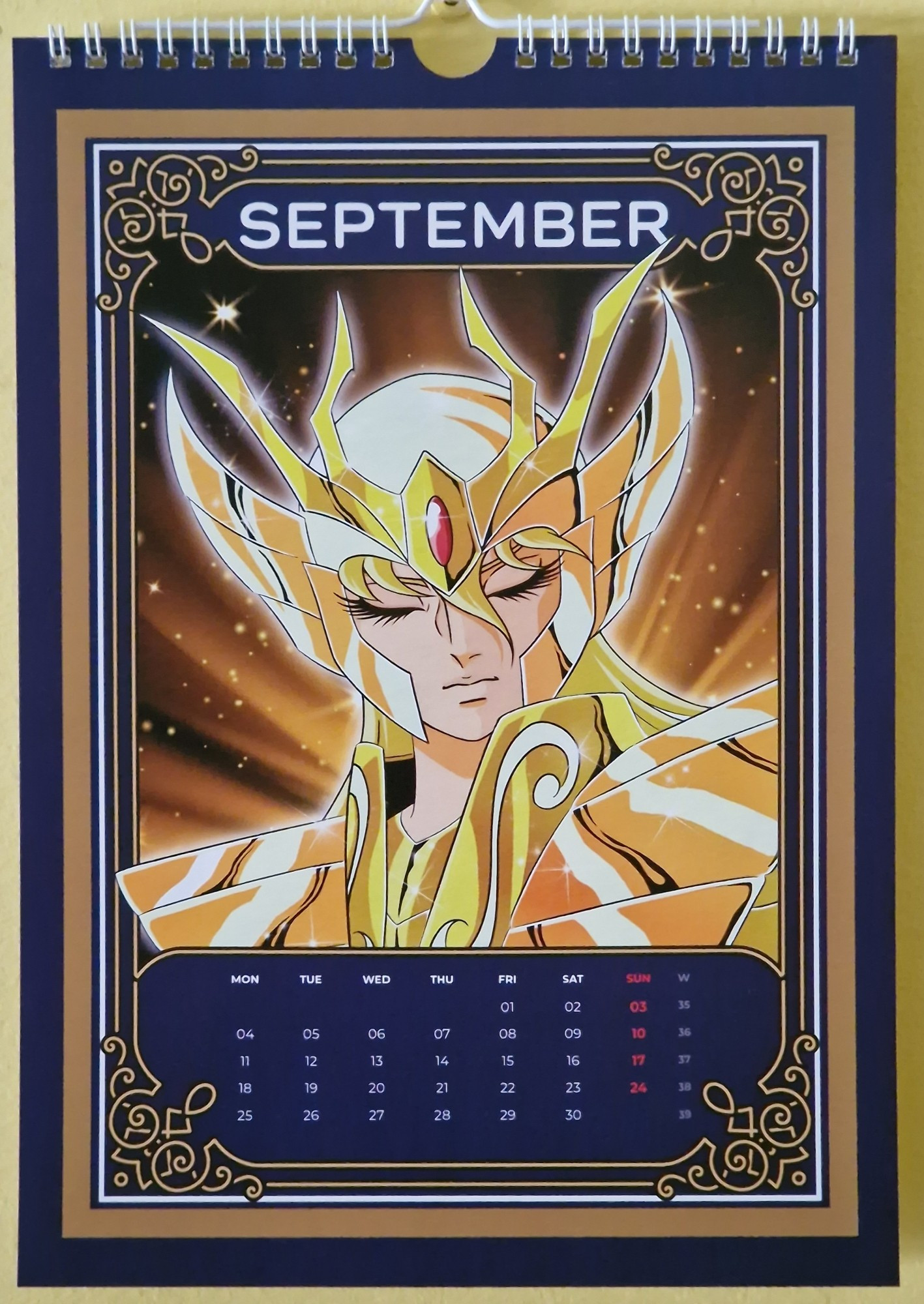 Retrato de Shaka de Virgo en un calendario del mes de septiembre de 2023