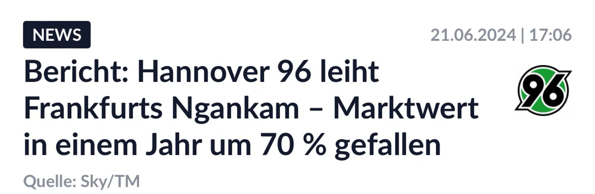 Schlagzeile, dass Jessic Ngankam womöglich nach Hannover verliehen wird!