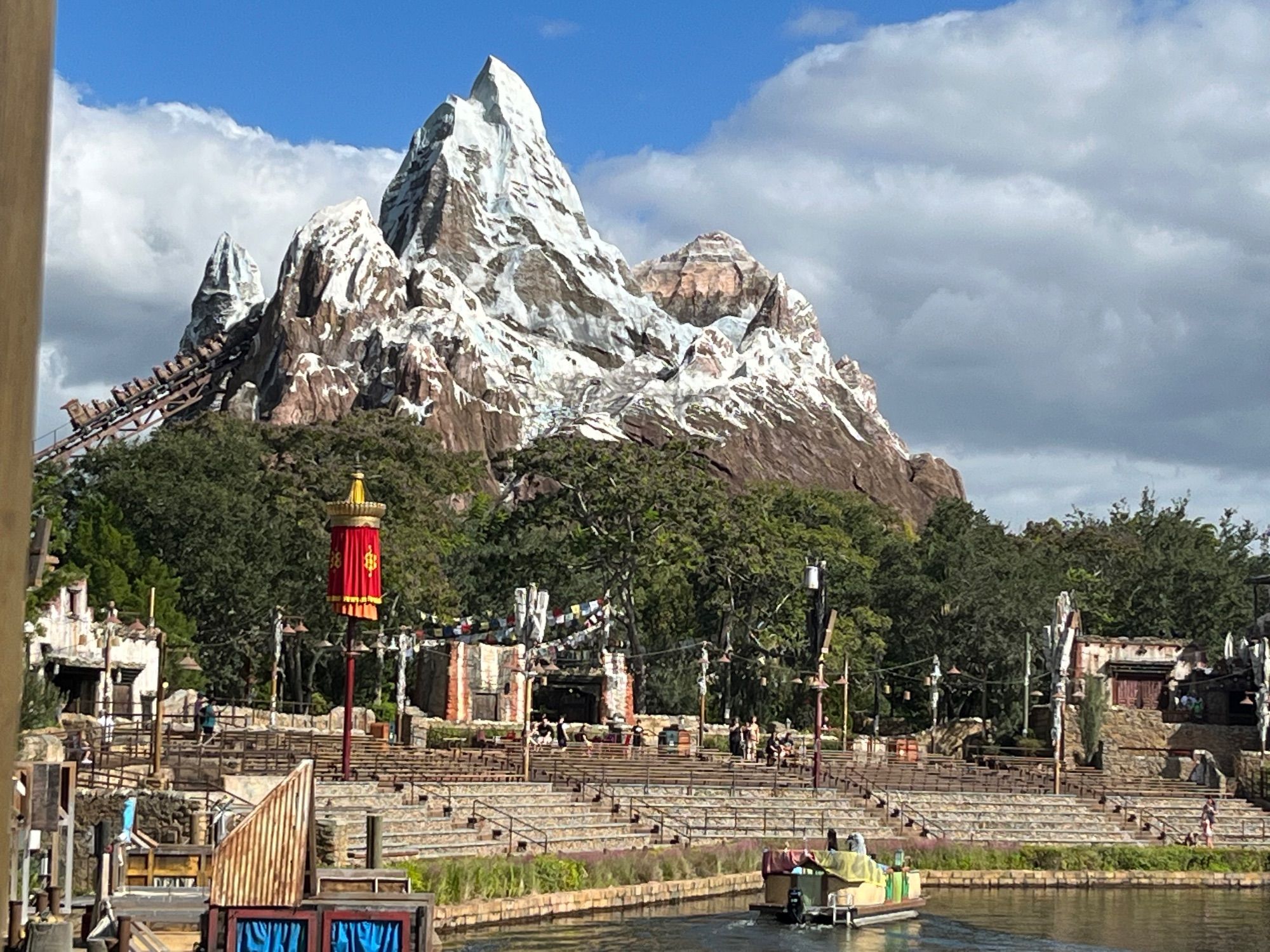 Some roller coaster built into a fake mountain.