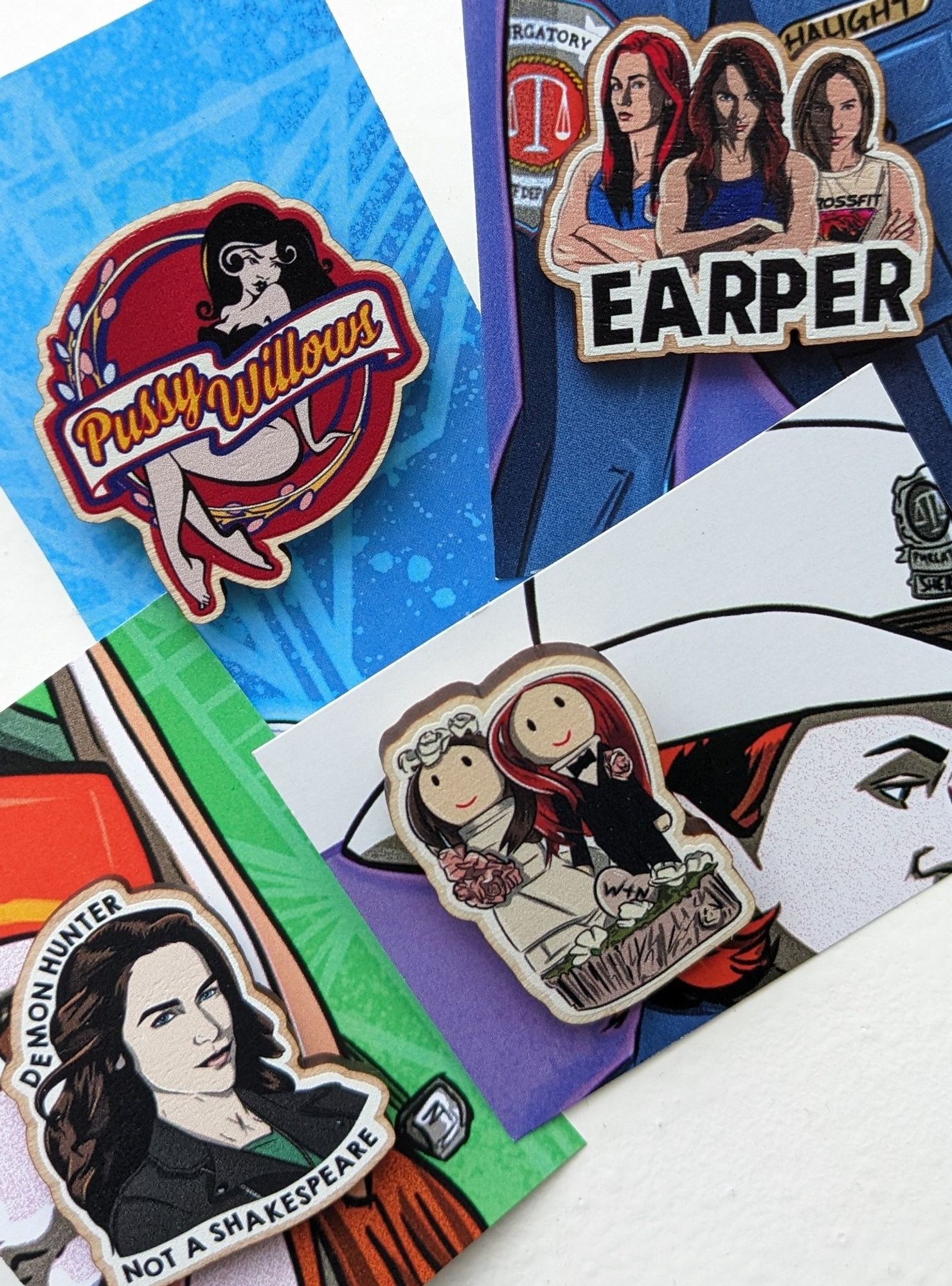 Wynonna Earp wooden pin badges