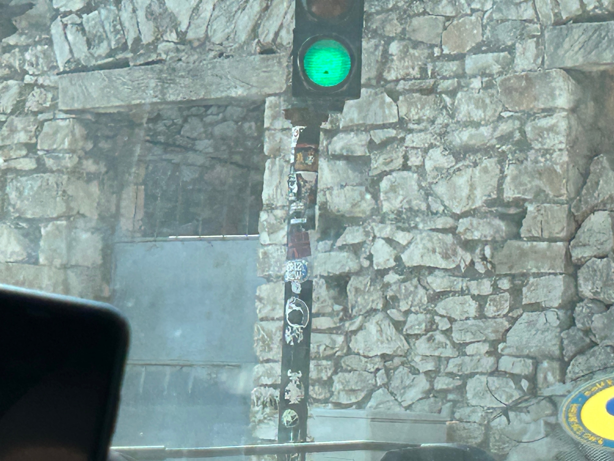 A green traffic light🚦in an Albanian mountain village.