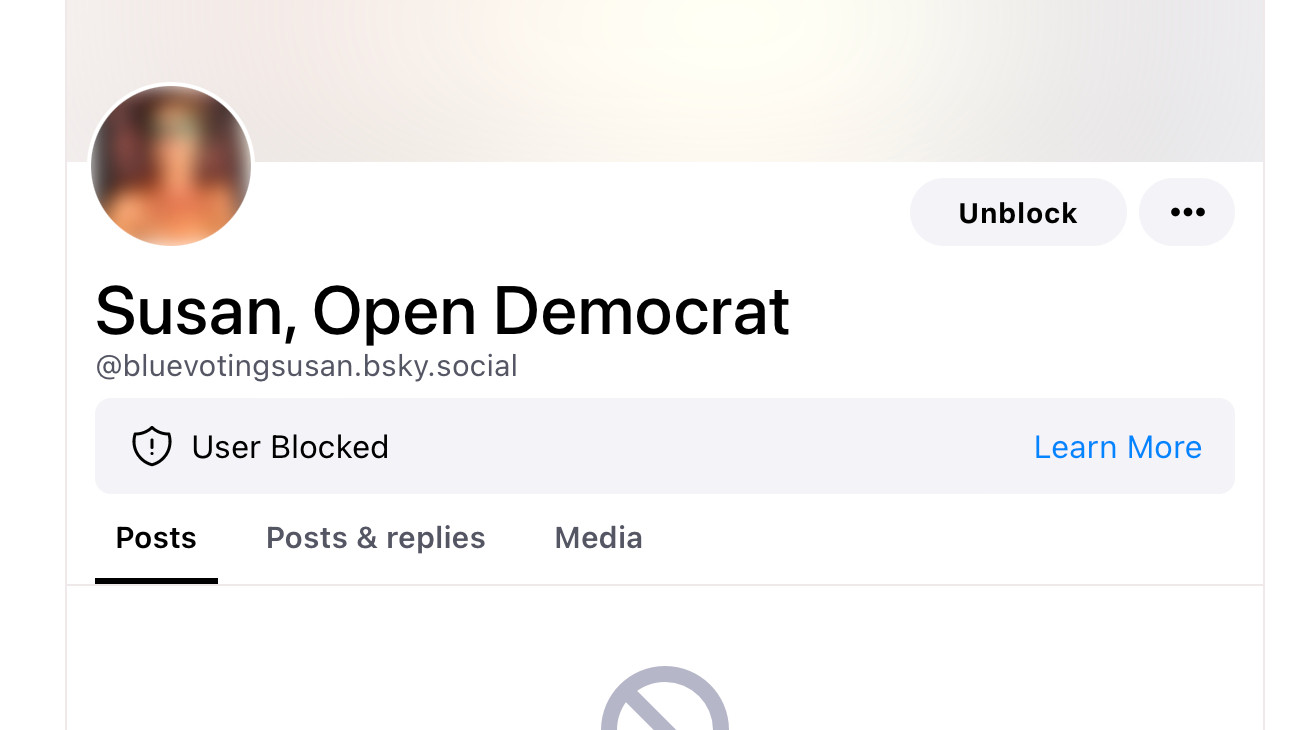 Susan, Open Democrat. @bluevotingsusan.bsky.social

Openly brags about a sexual relationship with her son. I don't really care if it's real or just trolling. It's gross, it's fucked up, and it's not KINK SHAMING to reject incest, sorry not sorry. Incest is abuse, no matter HOW old the kid is.