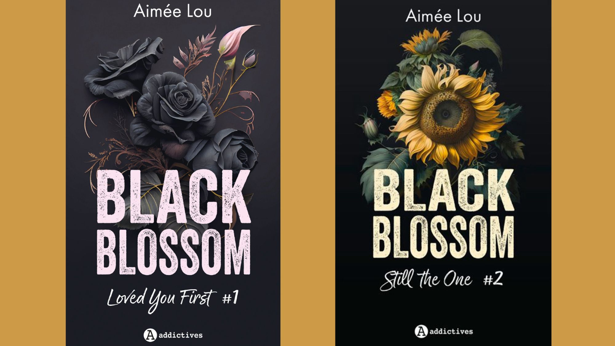 Couvertures des tomes 1 et 2 des livres « Black
Blossom » d'Aimée Lou aux éditions Addictives