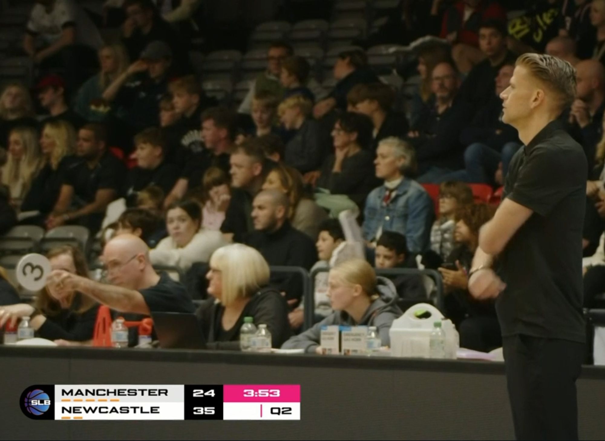 Crowd scene from a basketball game: Manchester v Newcastle.