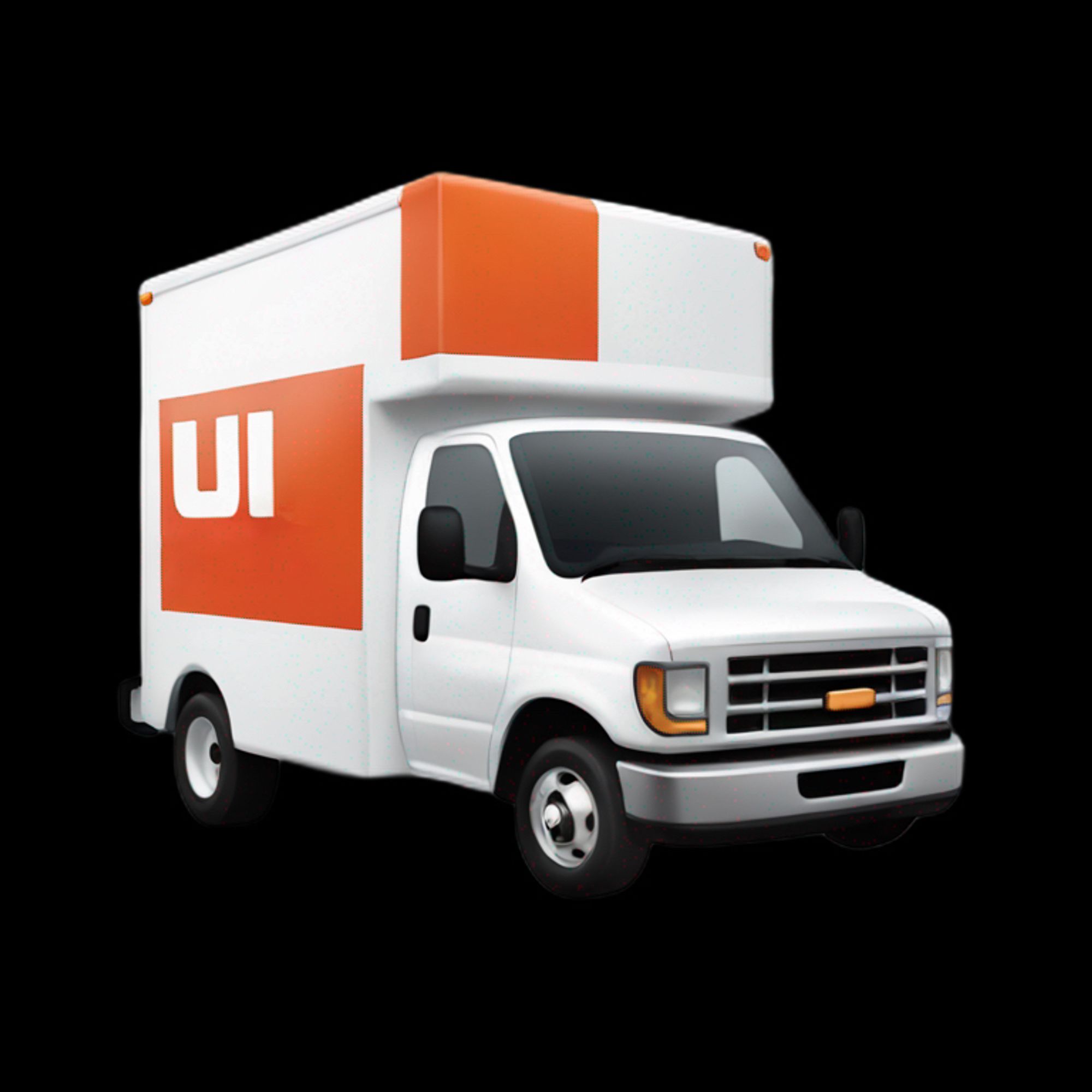 A moving truck emoji that looks like a U-Haul