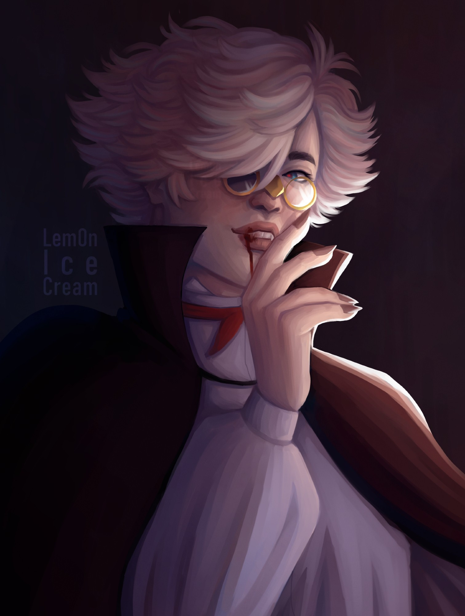 A digital painting of Qifrey from Witch Hat Atelier as a vampire.