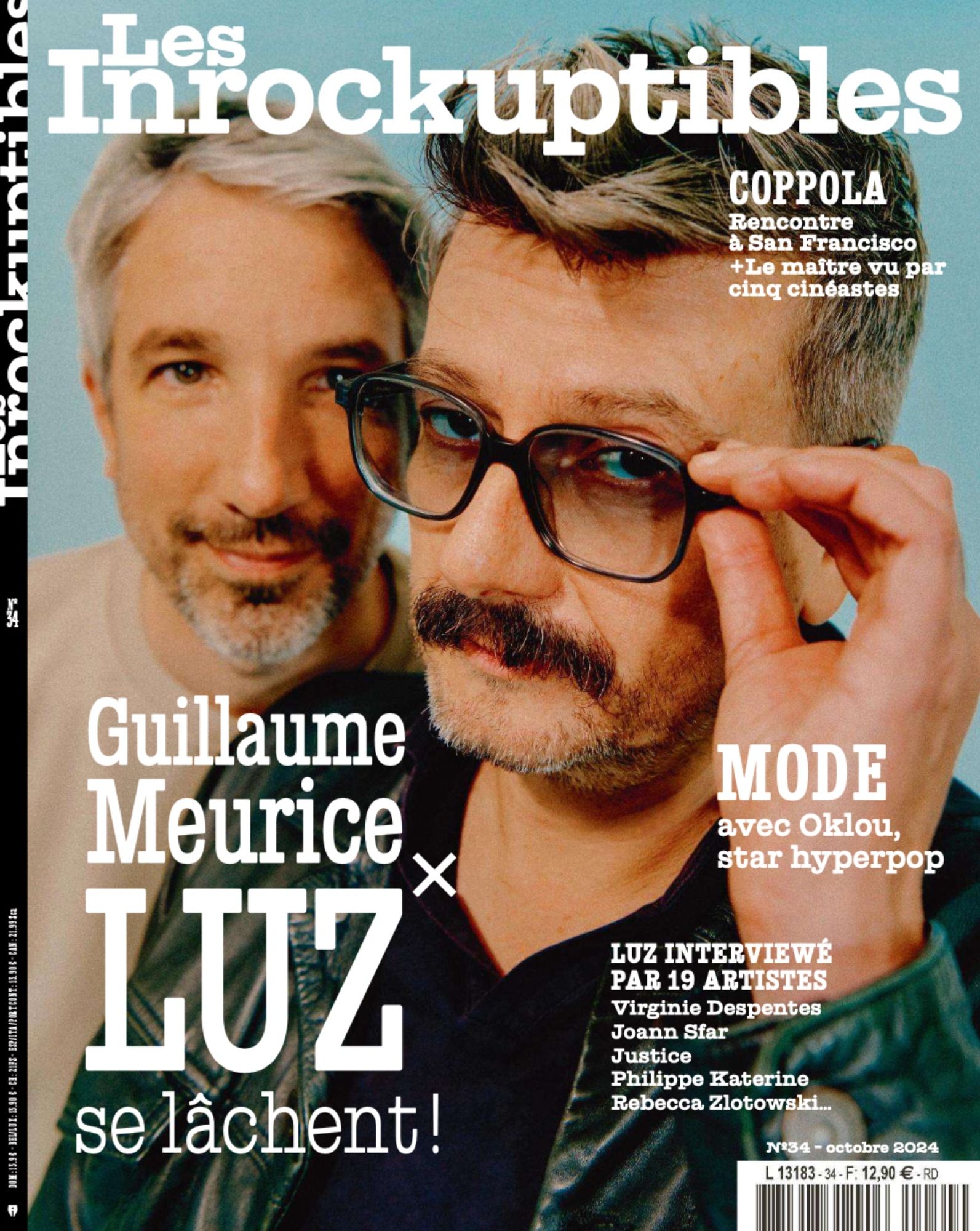 Couverture du numéro d'octobre des Inrockuptibles avec Guillaume Meurice et Luz.