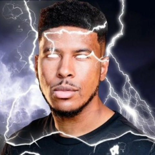 A portrait of the streamer Low Tier God, with glowing eyes, framed by lightning. The image is not captioned and does not encourage ICE agents to self-harm in any way.