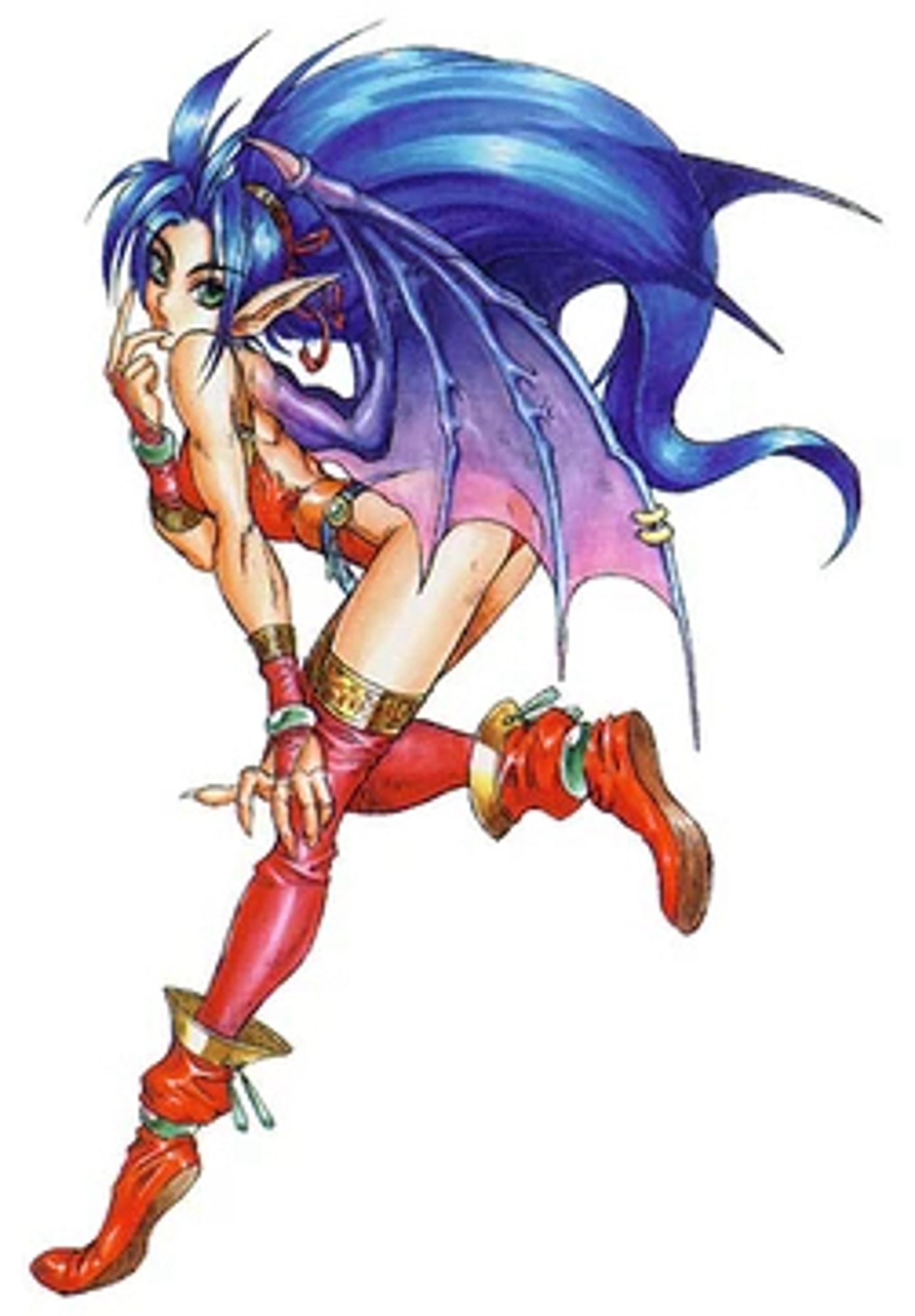 Yua / Patty from Breath of Fire 2 in a similar pose and bat wings