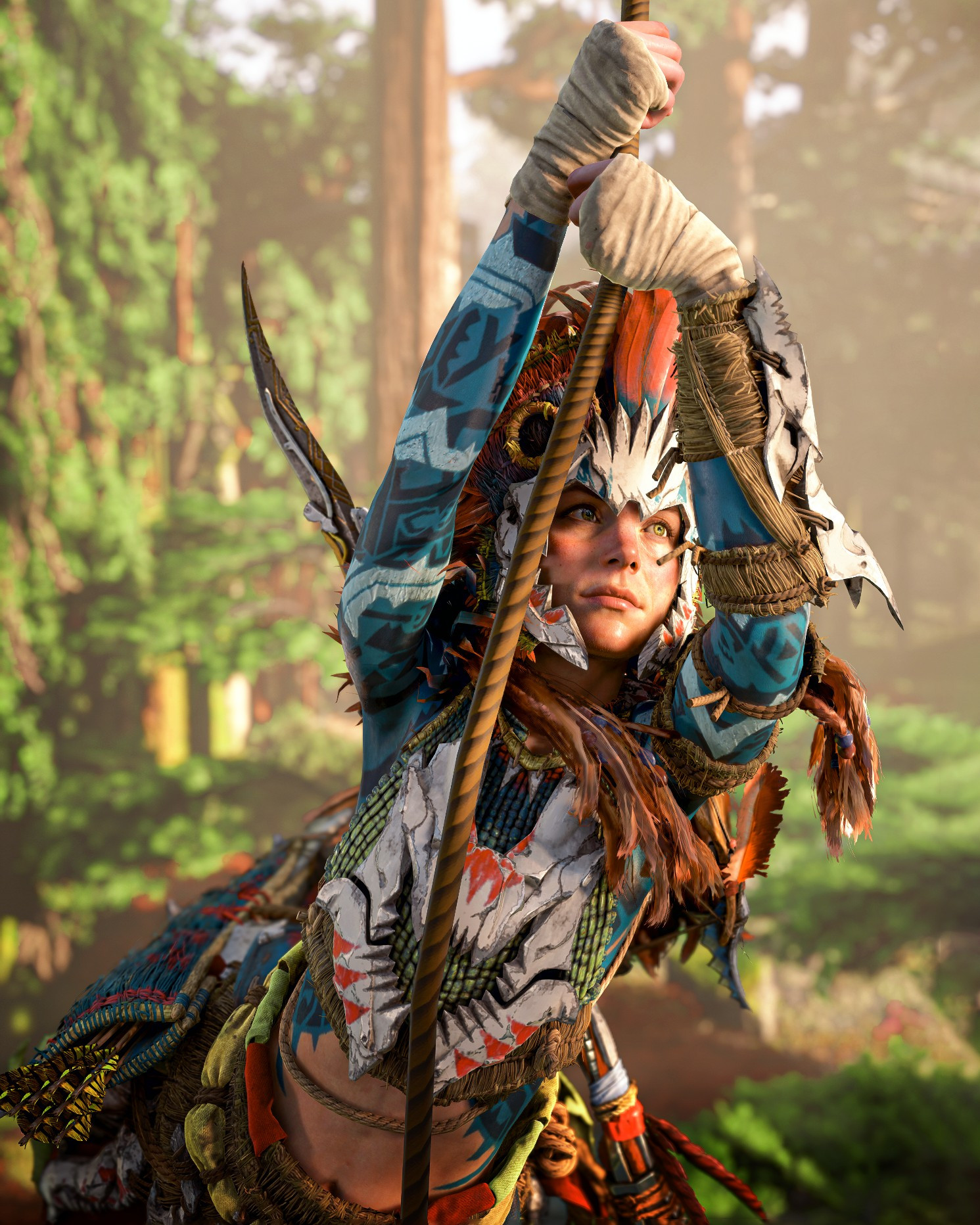 Aloy goes down on the Rope