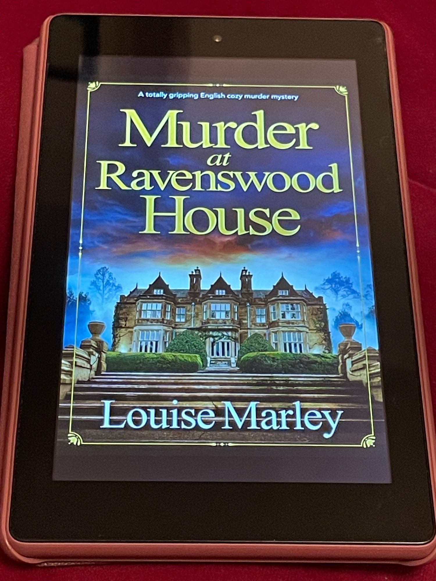 book cover of Murder At Ravenswood House by Louise Marley against a red background