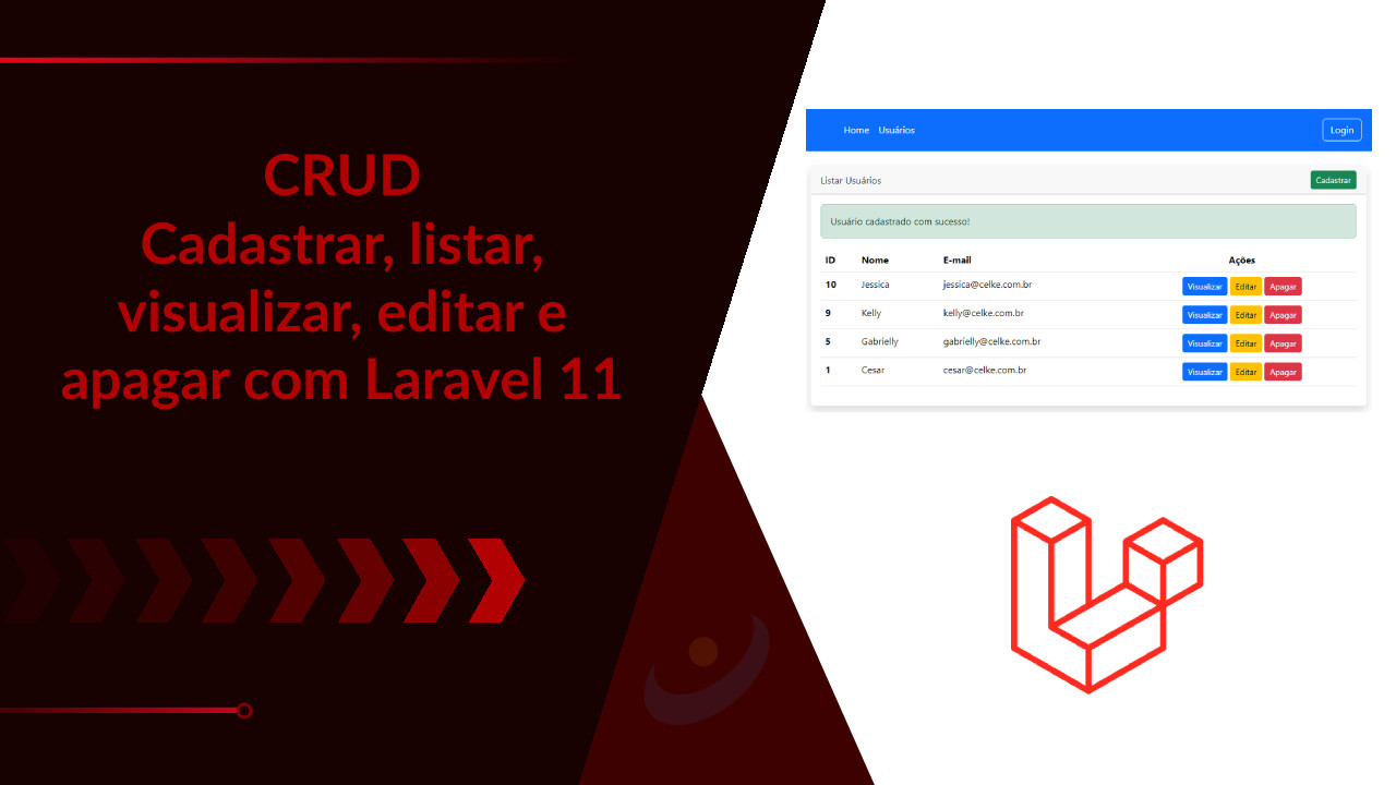 CRUD - Cadastrar, listar, editar e apagar com Laravel 11