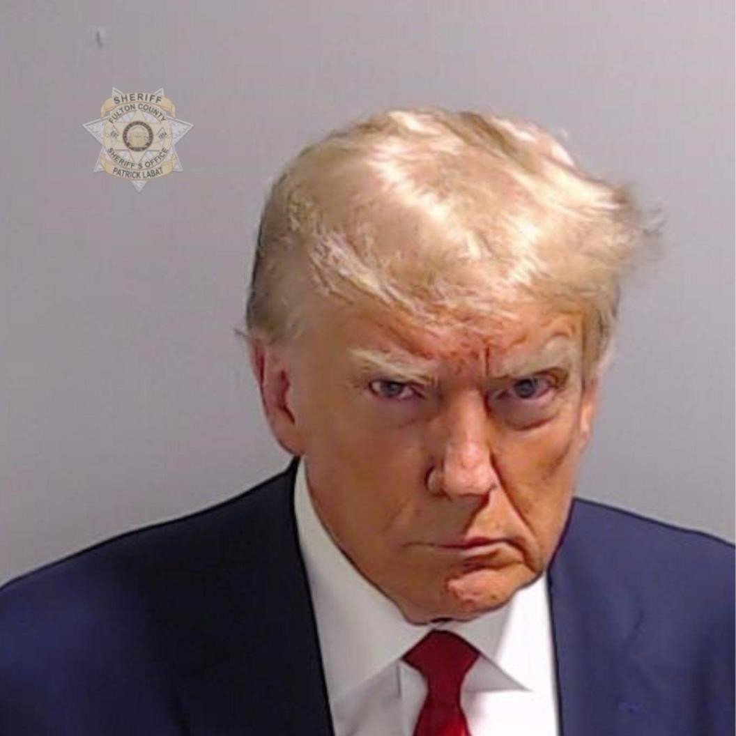 The mug shot of Donald Trump released by the Sheriff’s Office after his arrest