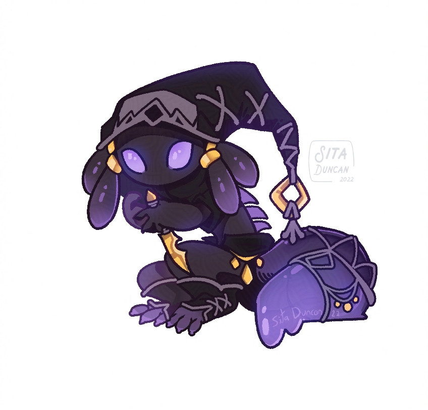 A purple ooze axolotl