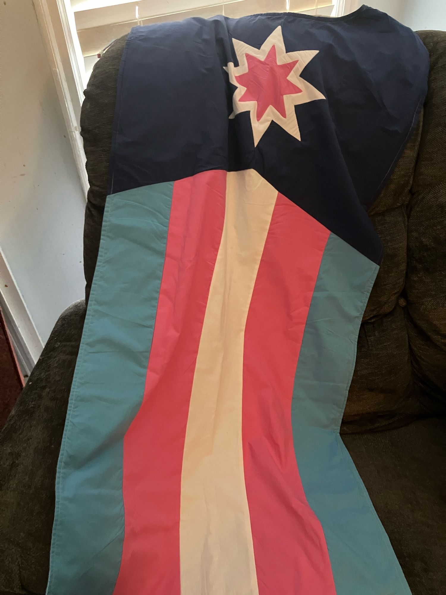 Cape of Minnesota state flag with trans colors