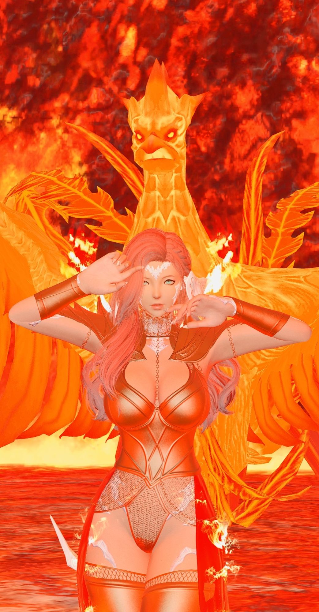 Cassia stands in front of a Phoenix.