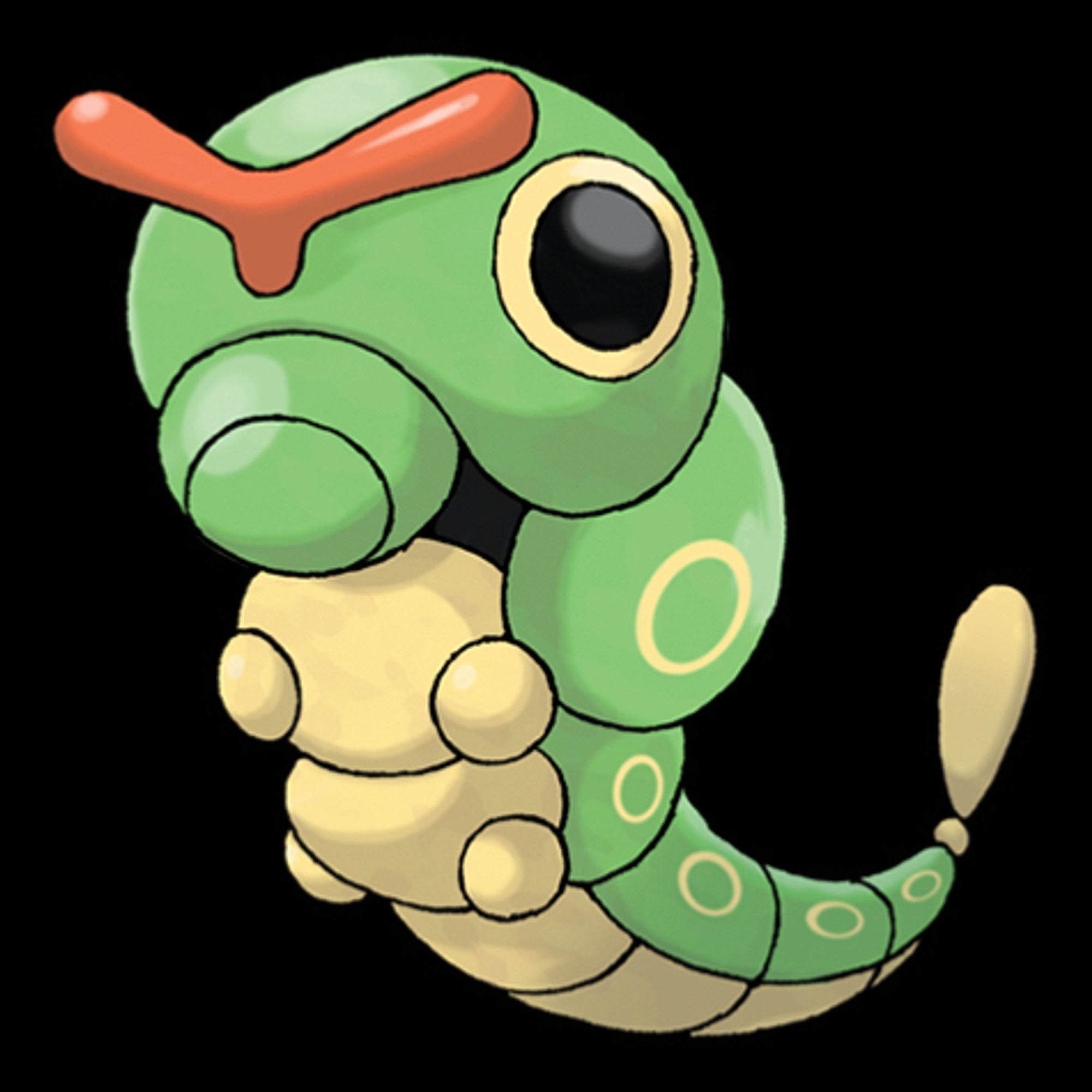 An official illustration of Caterpie.