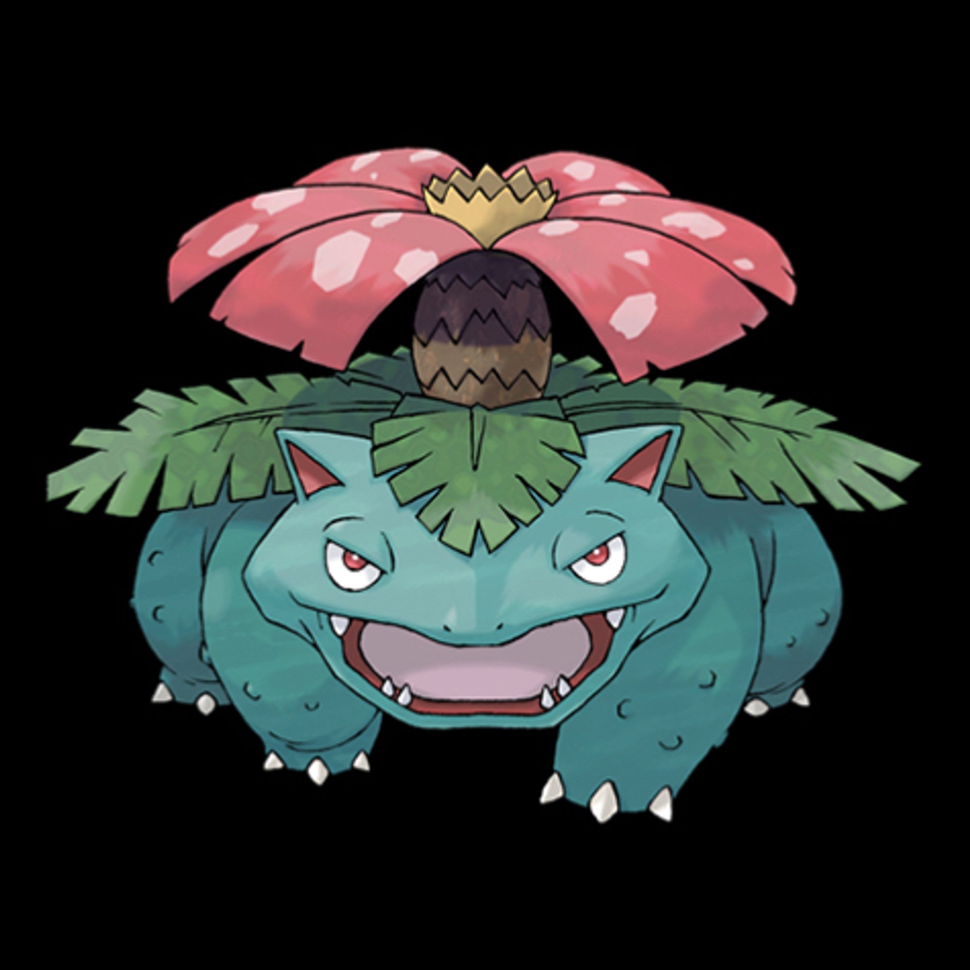 An official illustration of Venusaur.