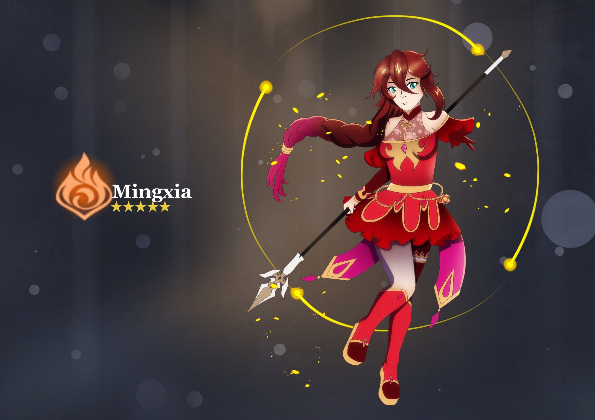 Genshin Impact Original Character - Mingxia
(Had to grab the summon bg off Google)