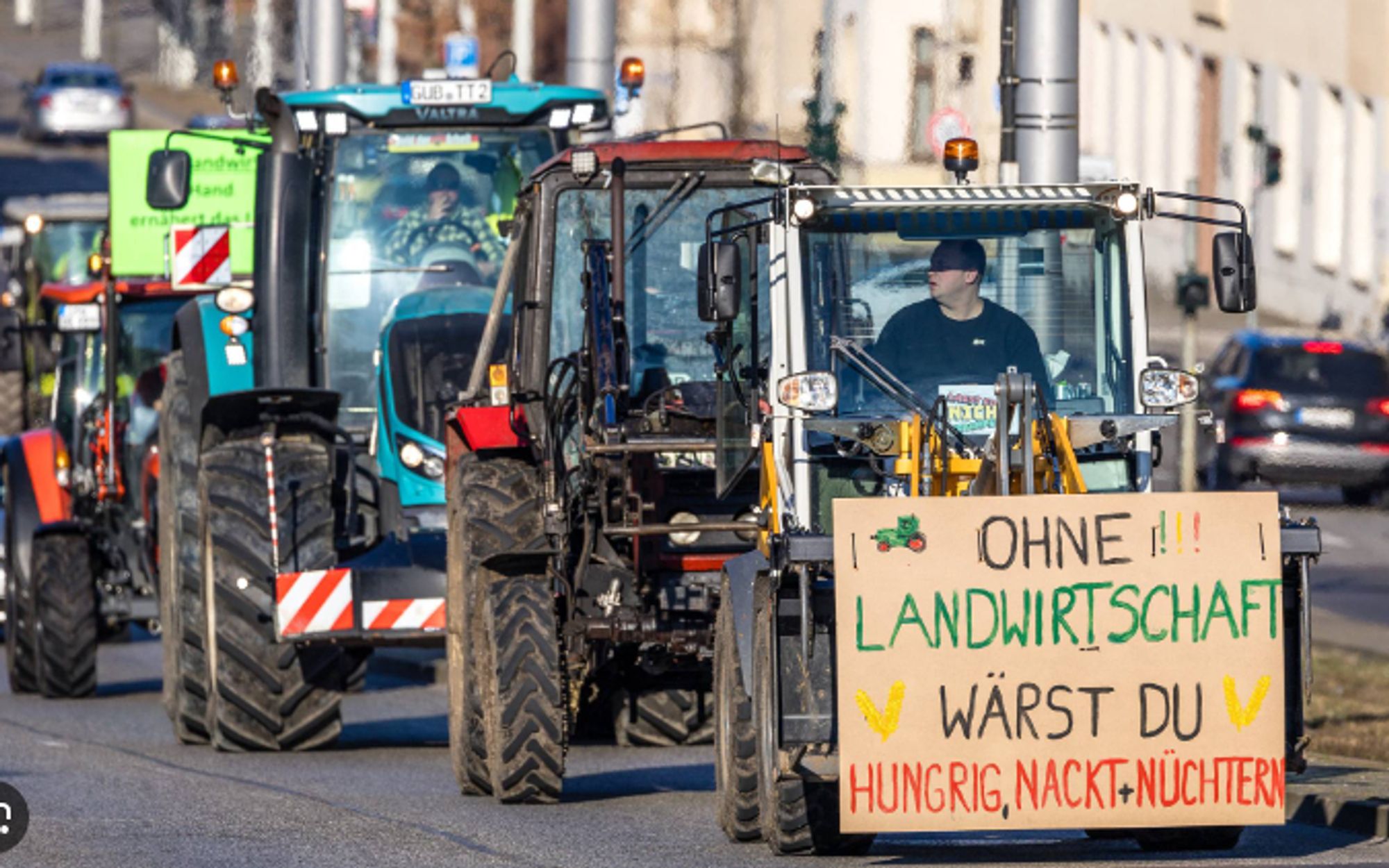 Trecker auf einer Bauerndemo