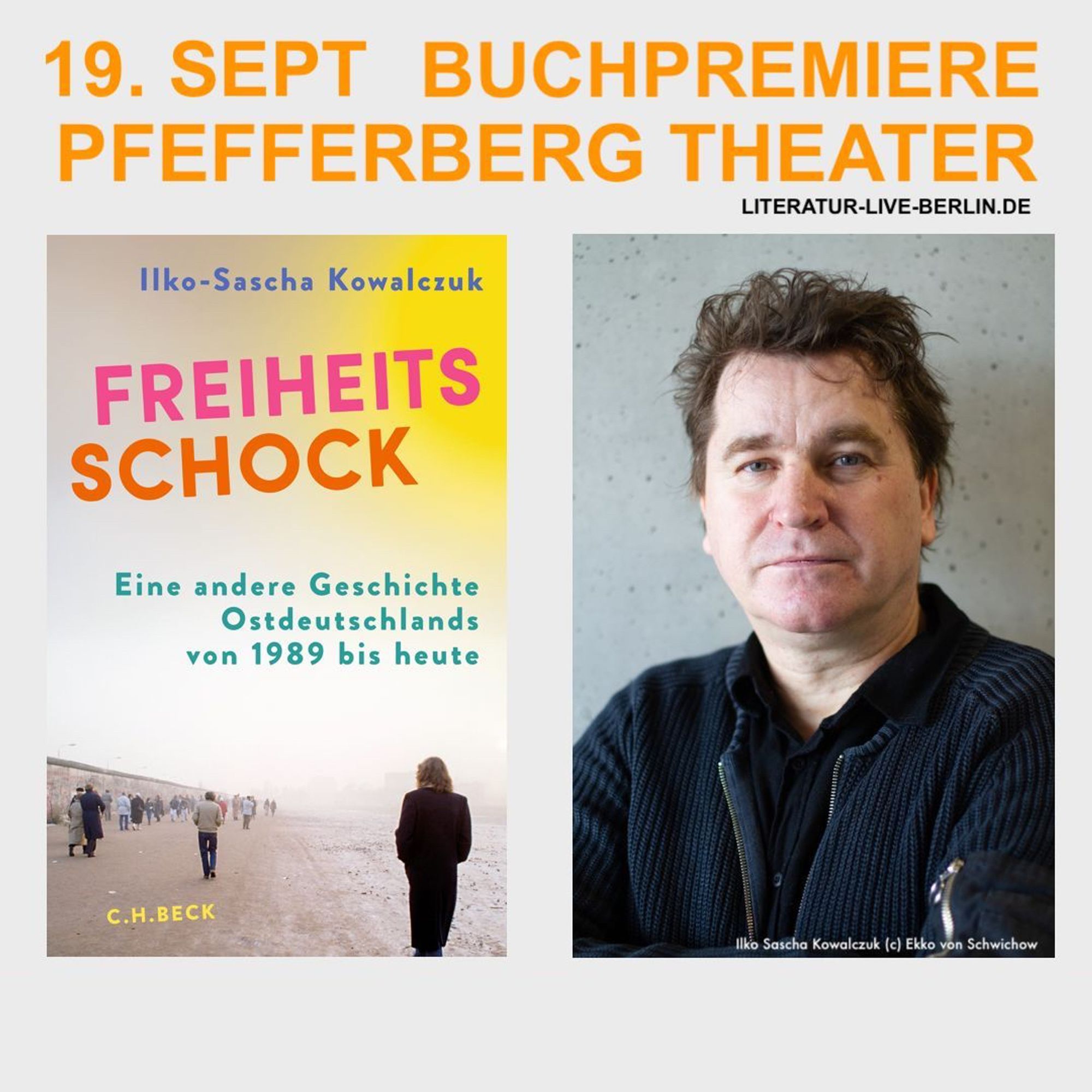 Cover vom Buch und Hinweis auf die Buchpremiere am 19.9. in Berlin