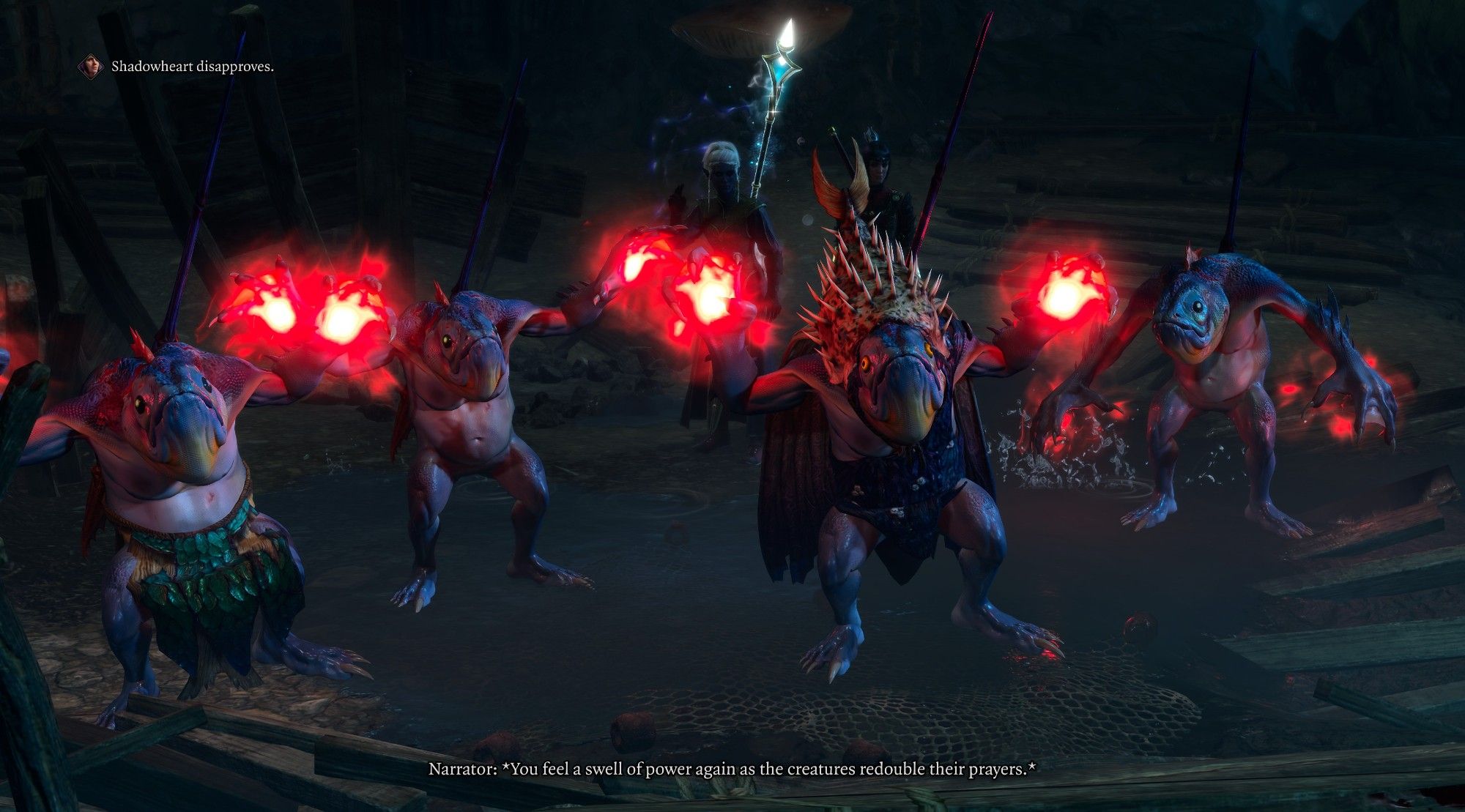 Kuo Toah fishmen dancing in Baldurs Gate 3