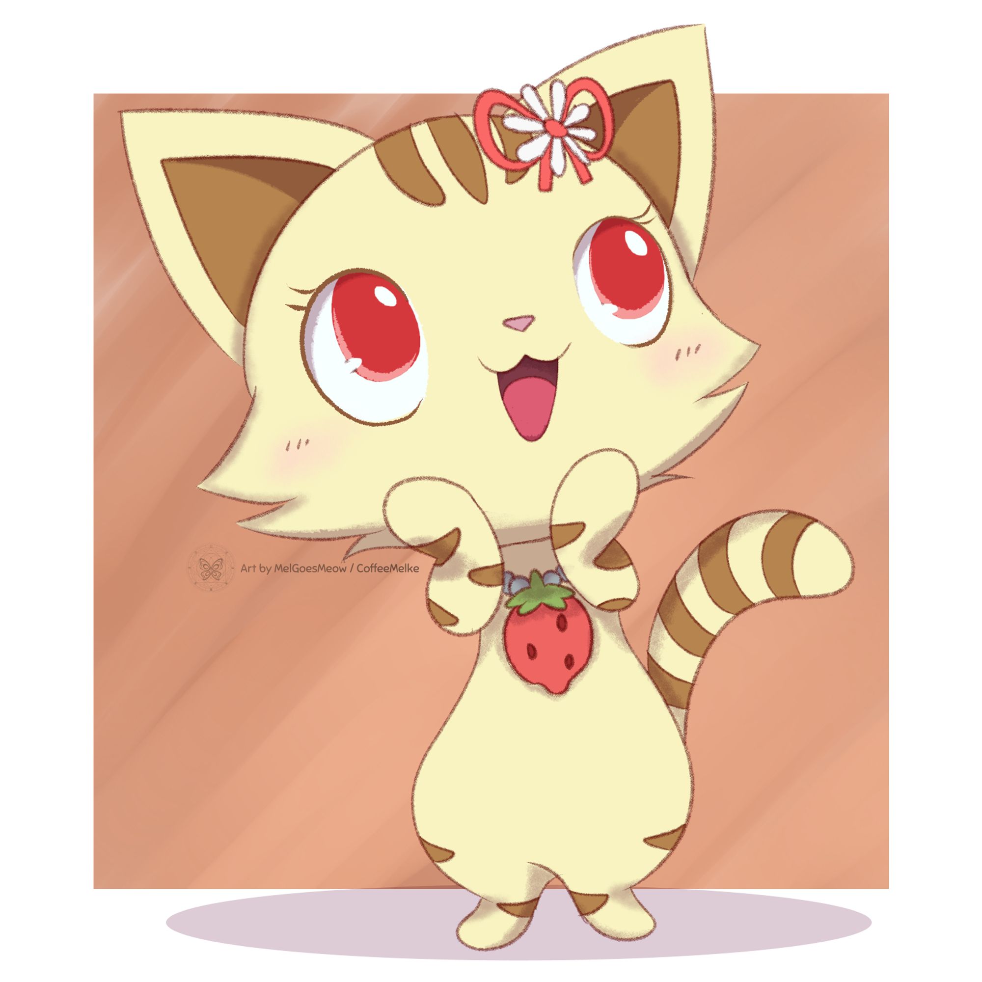 Art Doodle Of The Sweets-Loving Cat Sango From Jewelpet