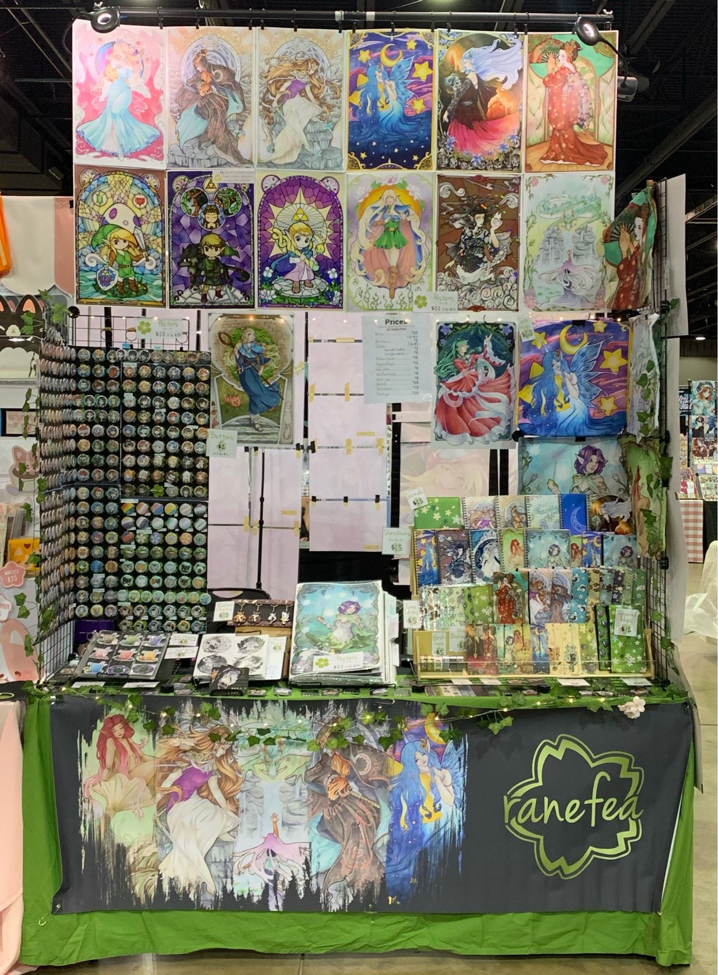 Photo of Ranefea’s Artist Alley table at Anime Magic