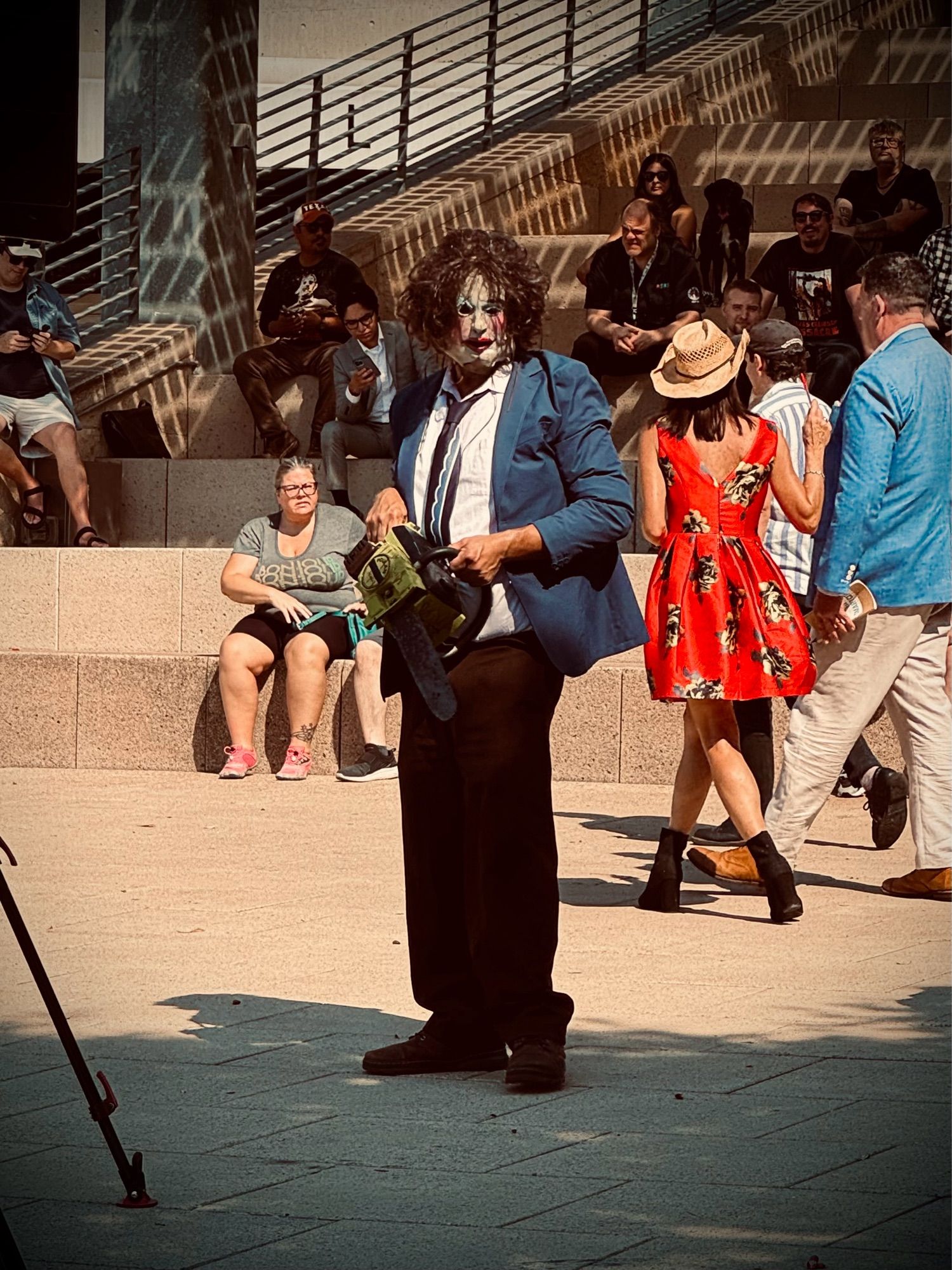 Leatherface outside City Hall