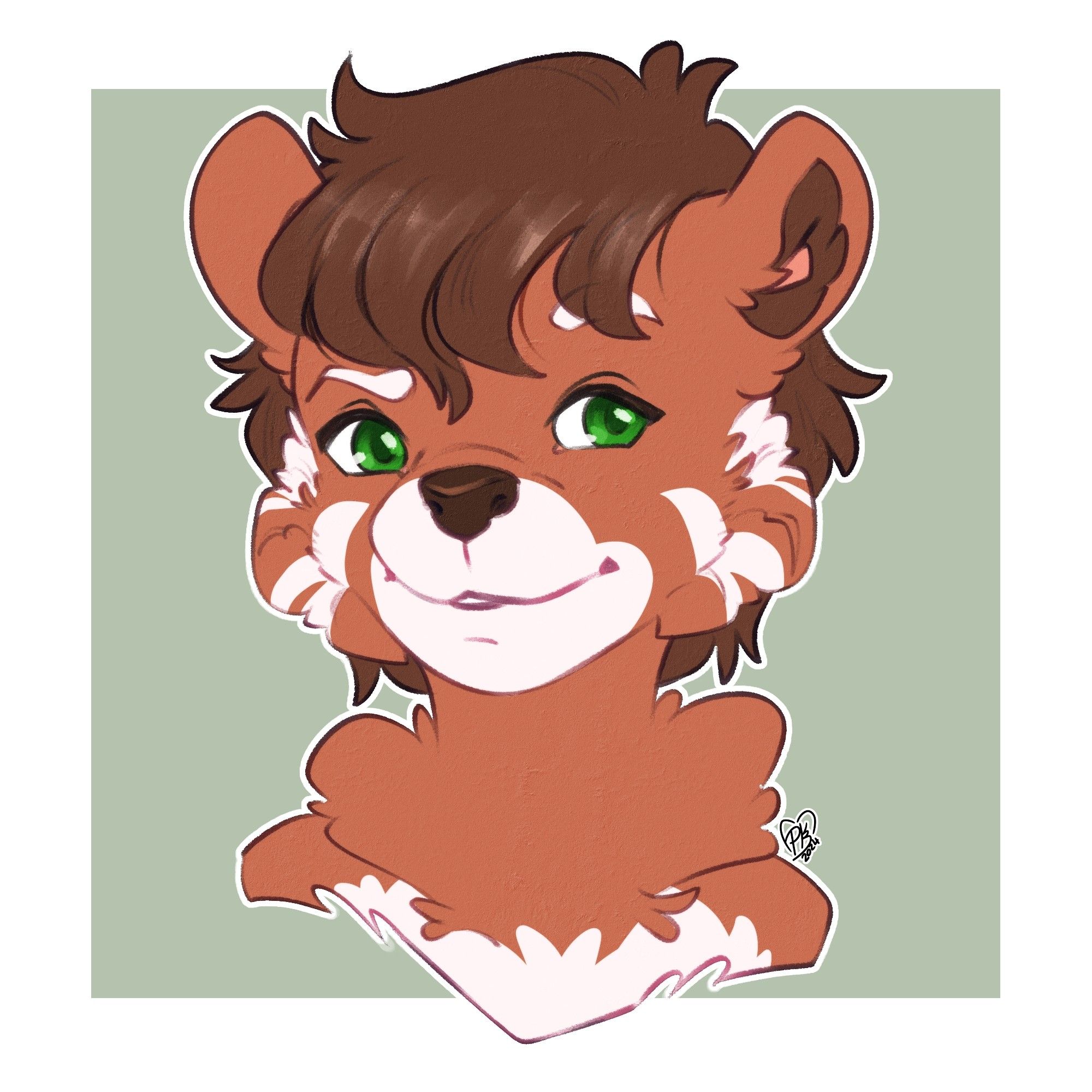 New headshot of Mac smiling, by PastelKoala.