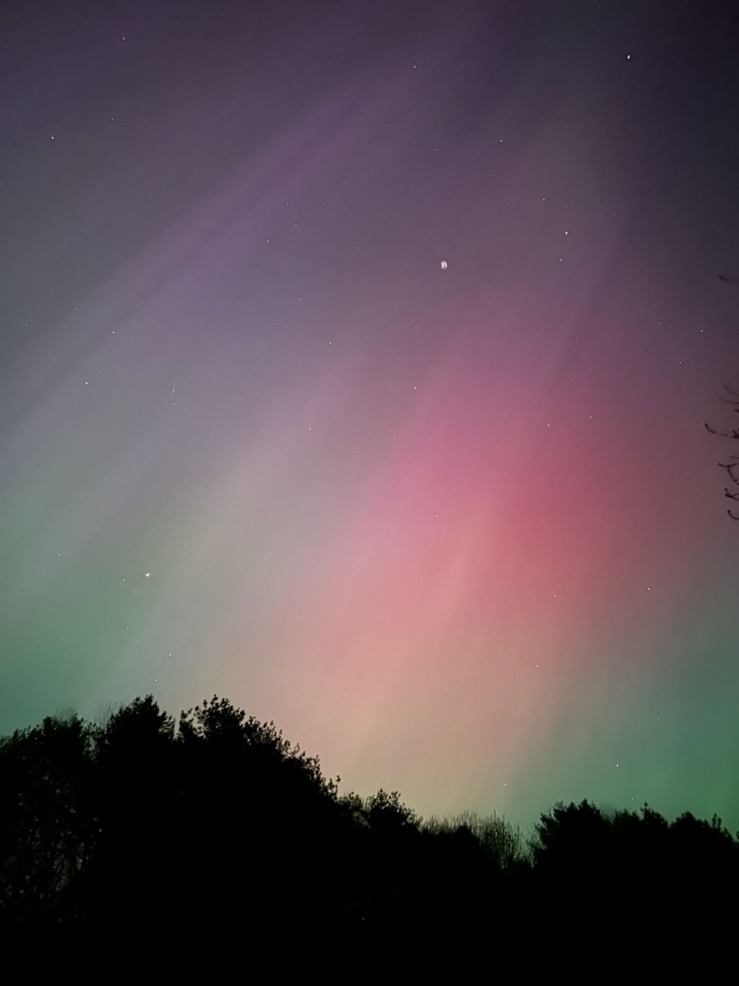 Rainbow Northern Lights in Maine