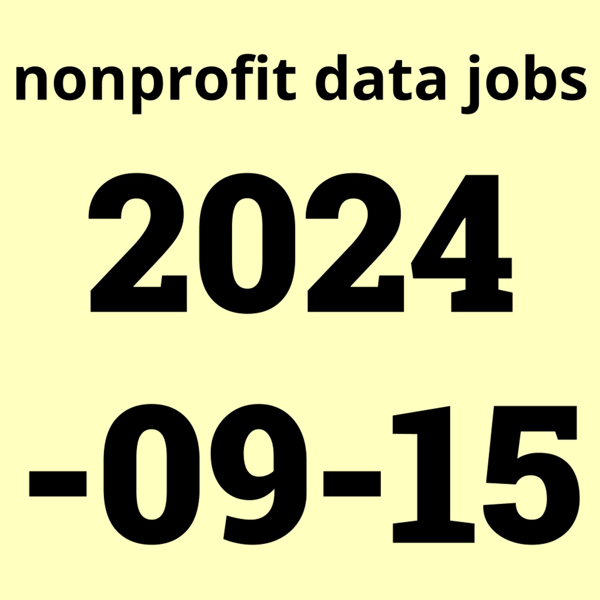 nonprofit data jobs 2024-09-15