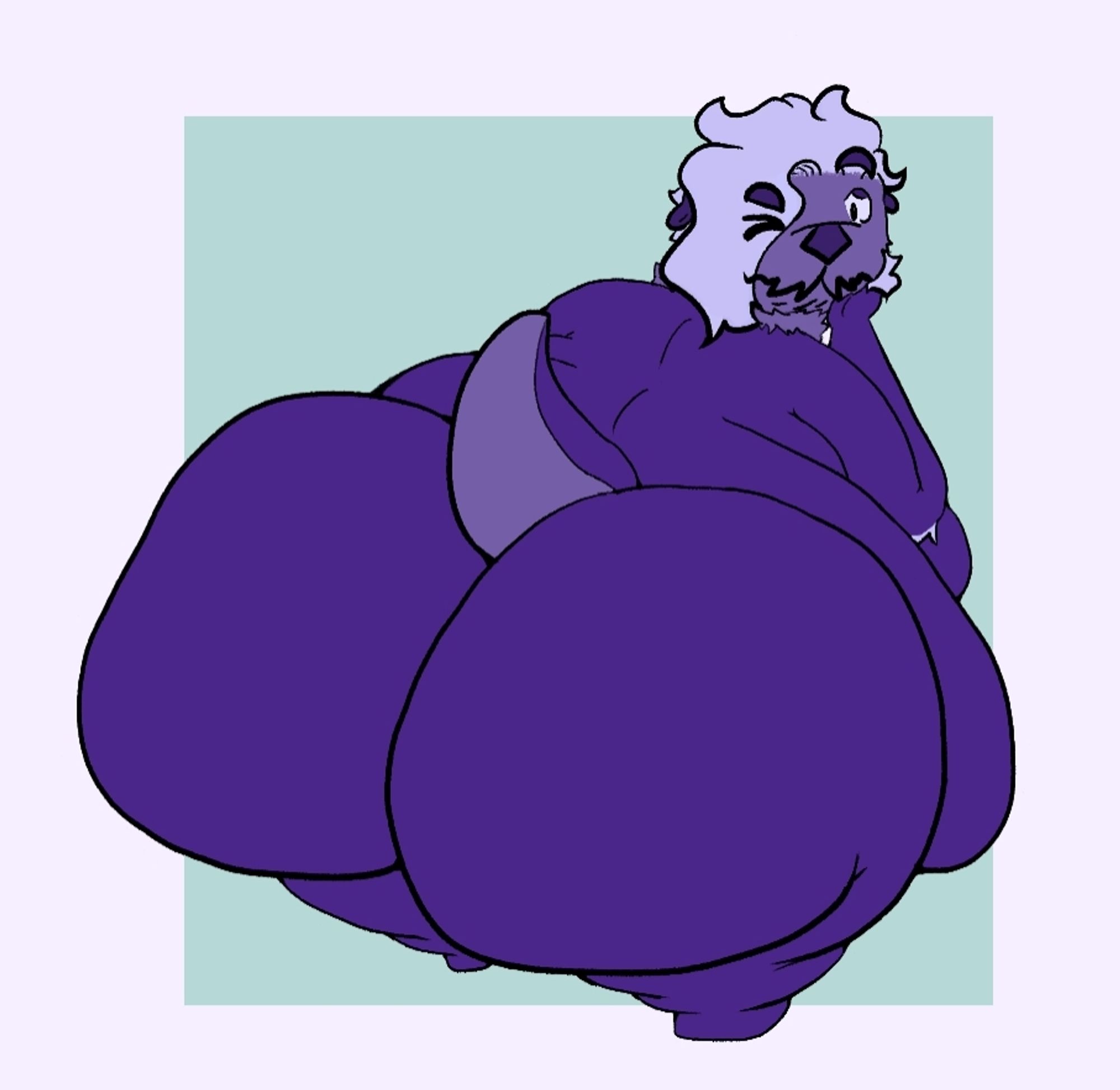 My purple sea otter fursona with a huge butt