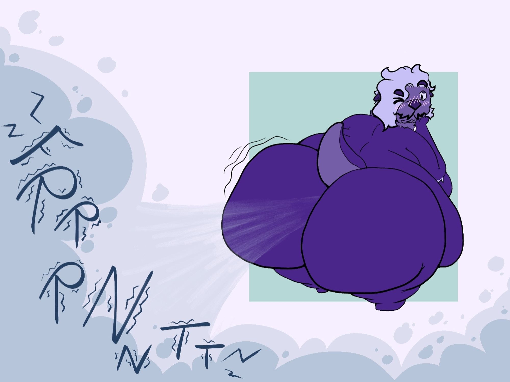 My purple sea otter fursona with a huge butt farting