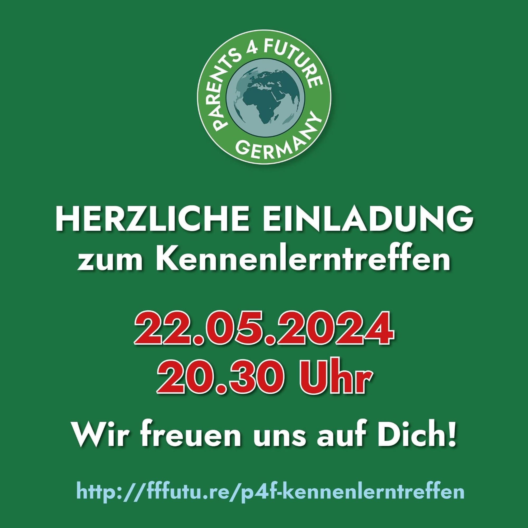 Sharepic: Herzliche Einladung zum Kennenlerntreffen 22.05.2024 20.30  Uhr