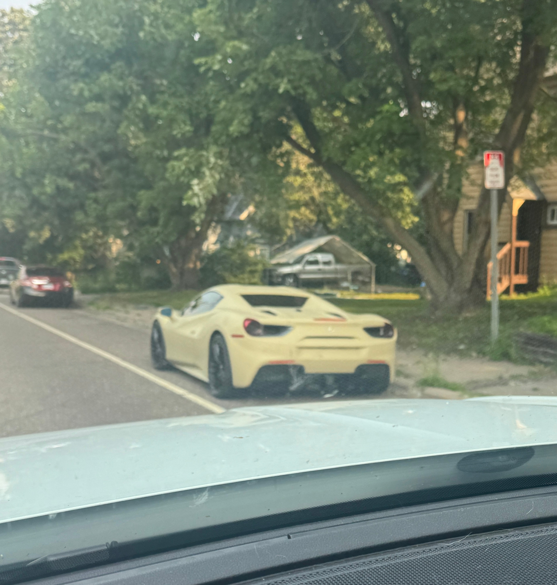A flesh colored Ferrari on Saint Anthony near Prior this morning. 🤔 