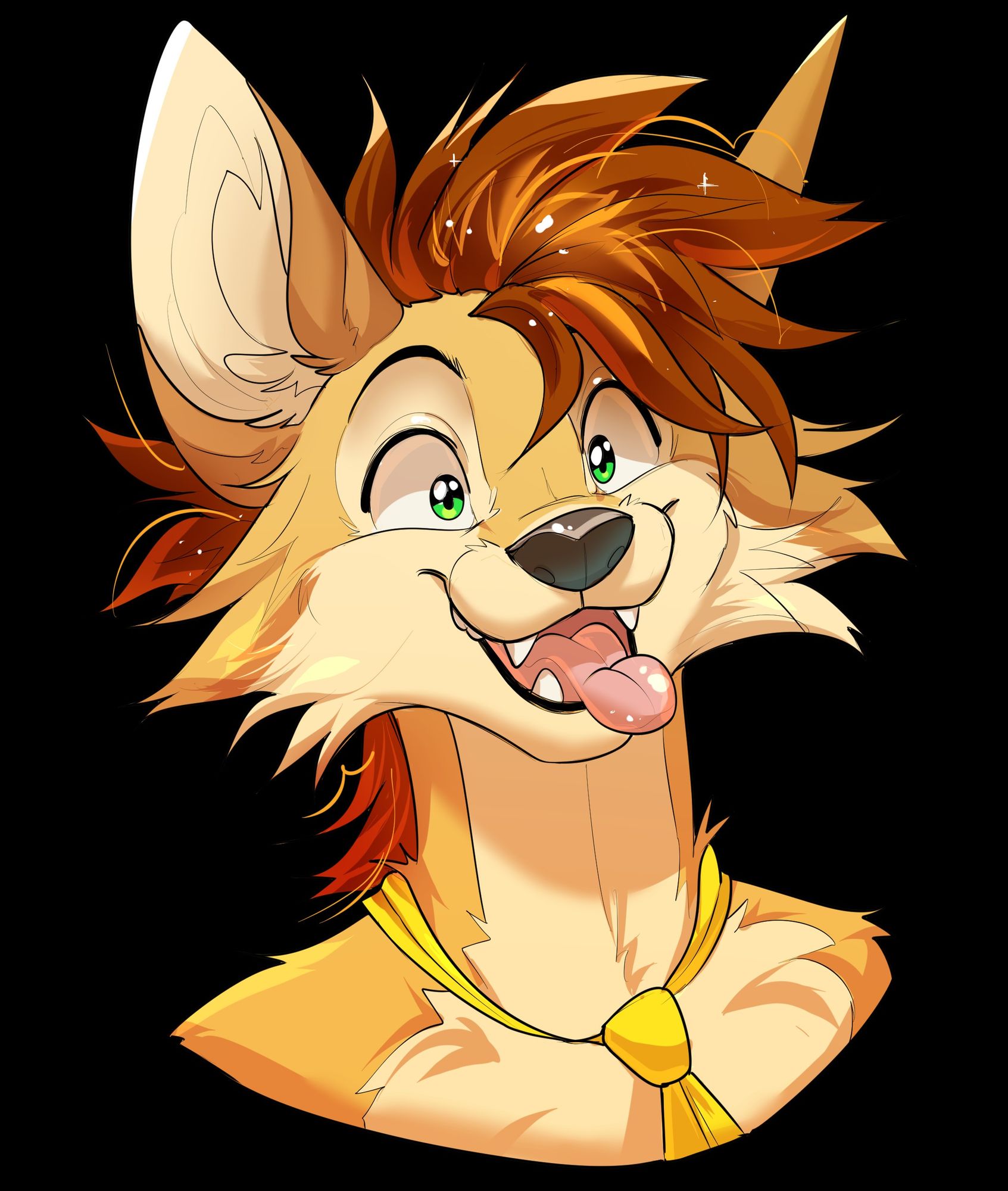 Bust of Spazzy being a spazz, very pretty art.